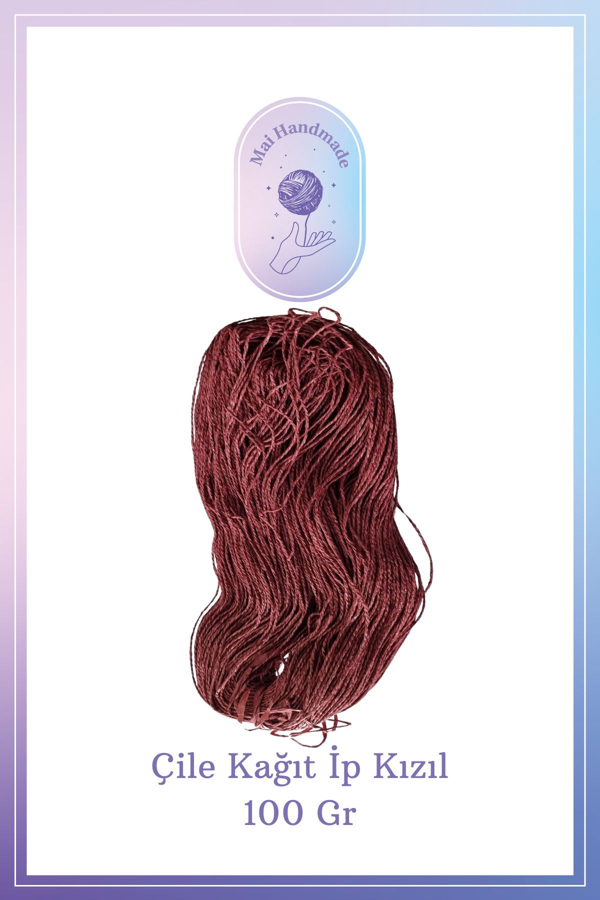 Mai Handmade Hobby ve Örgü Evi Kağıt Ip Örgü Ip 100 gram Doğal Kağıt İp – El Yapımı Dekoratif Örgü ve Paketleme İpi