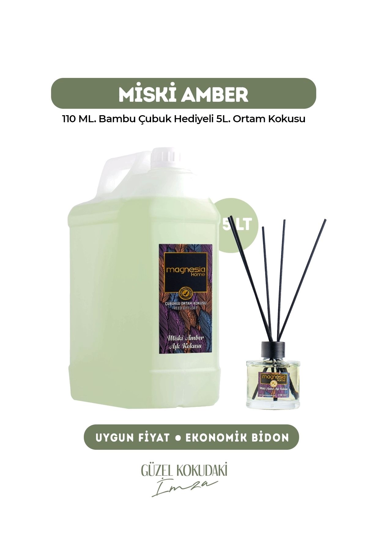 Magnesia Kozmetik Pure Touches Magnesia AfrodizAŞK Çubuklu Oda kokusu 5Lt. Ekonomik Bidon+Sürpriz Hediyeli