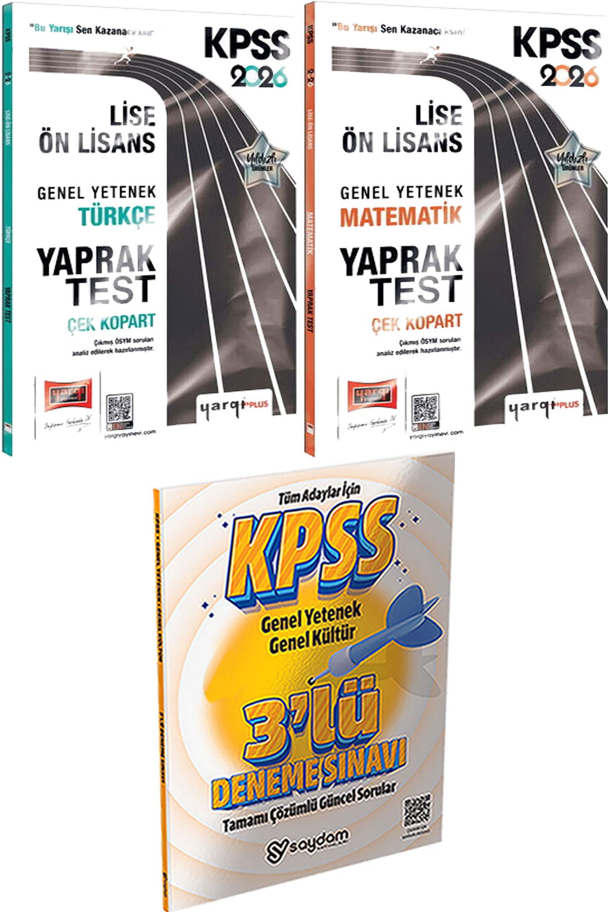 Yargı Yayınları 2026 KPSS Lise-Ön Lisans Genel Yetenek Türkçe Matematik Çek Kopart Yaprak Test + 3 Deneme