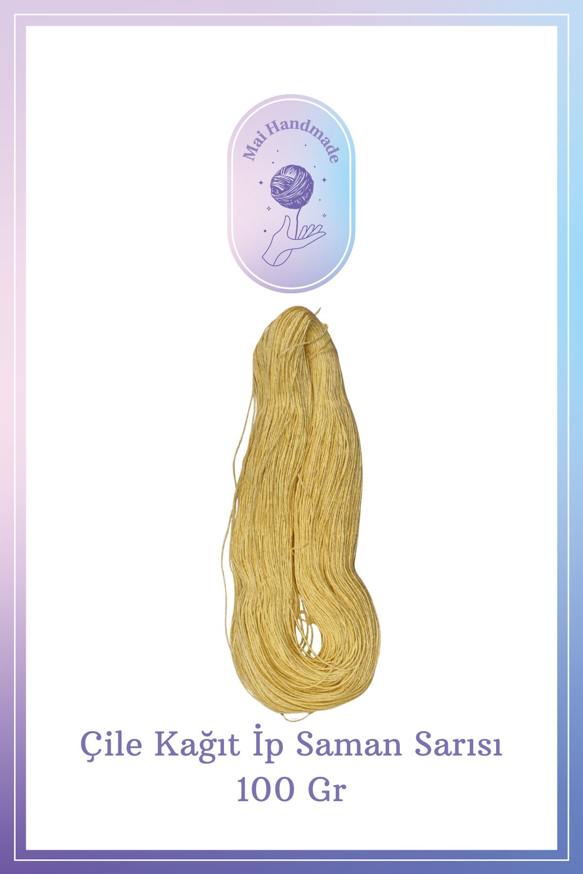 Mai Handmade Hobby ve Örgü Evi Kağıt Ip Örgü Ip 100 gram Doğal Kağıt İp – El Yapımı Dekoratif Örgü ve Paketleme İpi