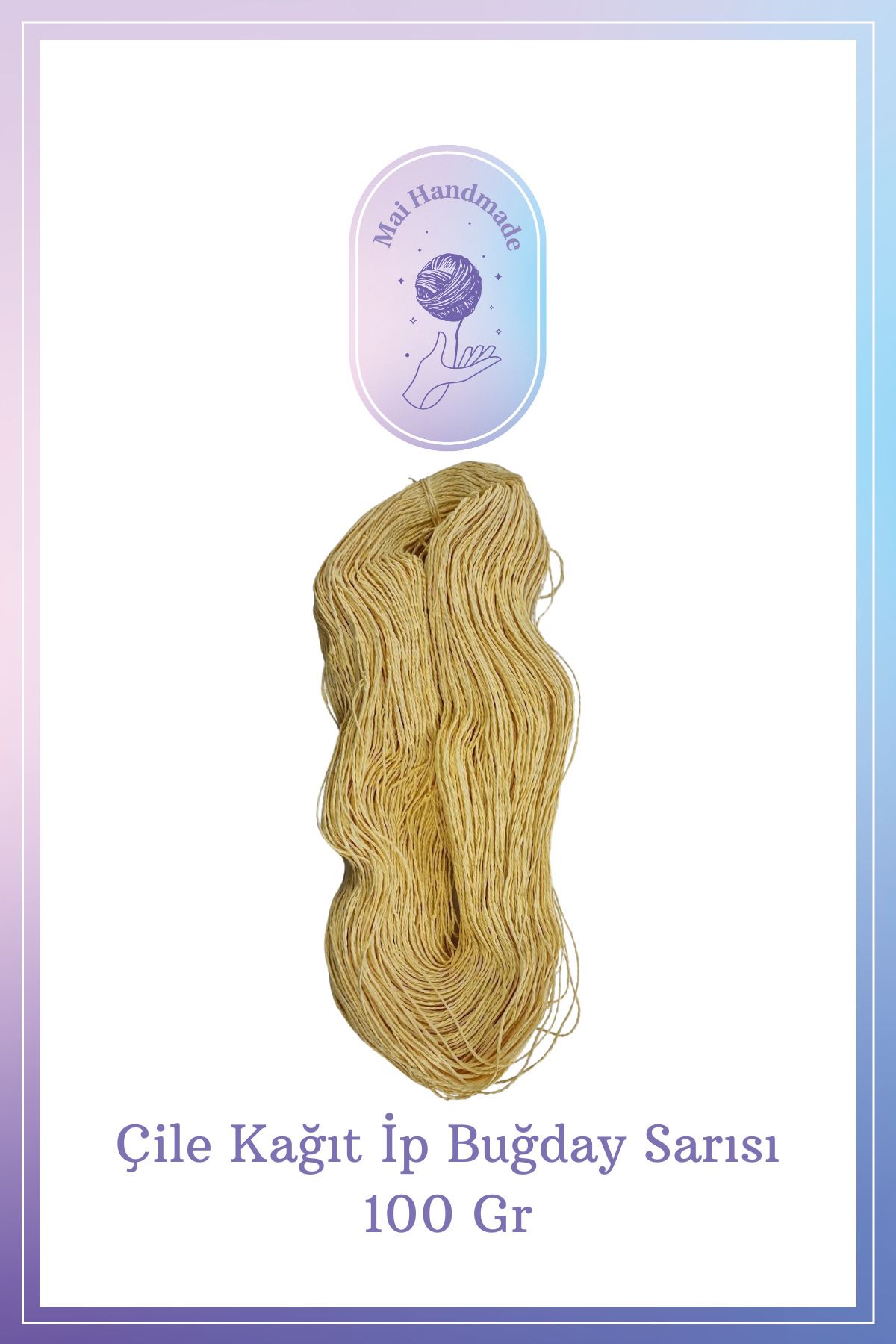 Mai Handmade Hobby ve Örgü Evi Kağıt Ip Örgü Ip 100 gram Doğal Kağıt İp – El Yapımı Dekoratif Örgü ve Paketleme İpi