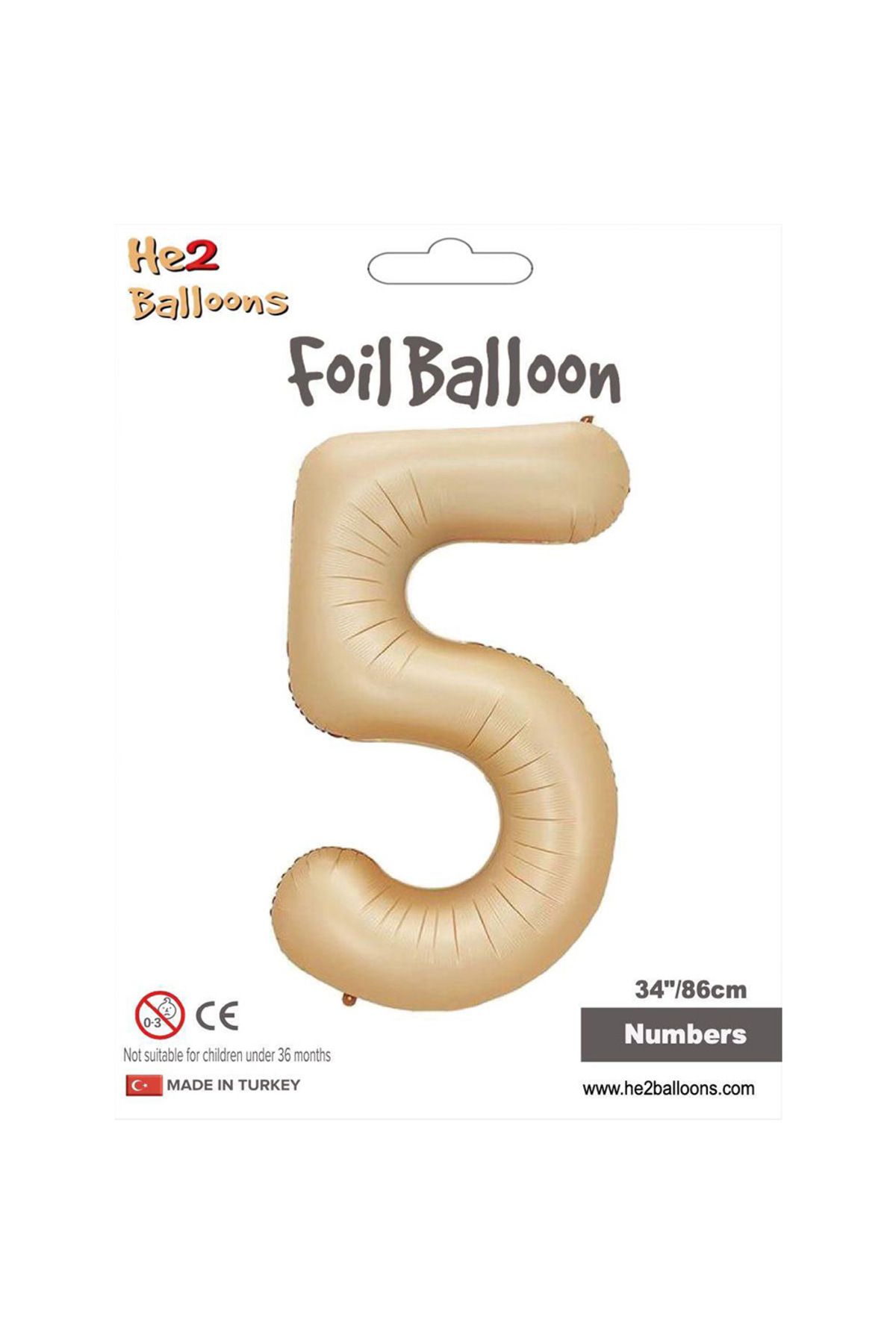 Vipfoni 5 Rakam Karamel Folyo Balon 34"