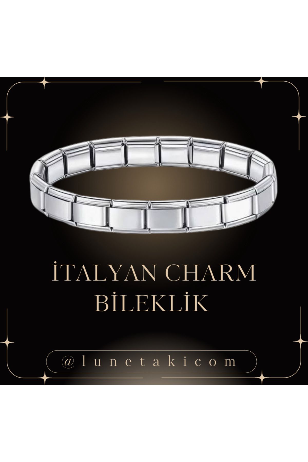 Lune Takı Steel İTALYAN CHARM ÇELİK Bileklik