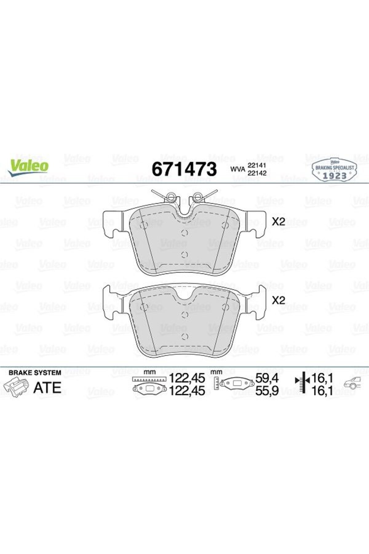 VALEO ARKA BALATA VOLVO S90 16 V90 V60 XC60 XC90 14 JAGUAR XE LANDROVER DISCOVERY RANGEROVER EVOQUE 14