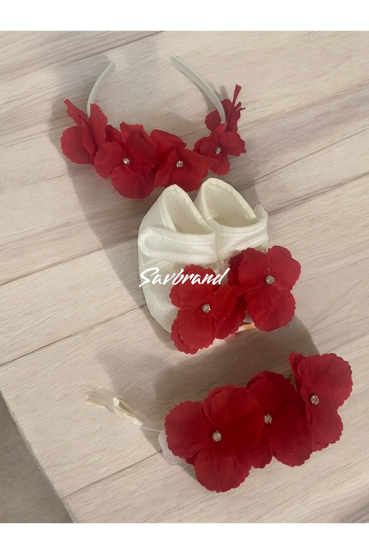 SavBrand Ortancalı Lohusa Anne Tacı Bandanası ve Bebek Patiği fotoğrafı 3 (önizleme)