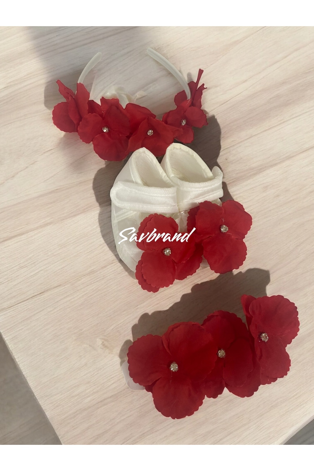 SavBrand Ortancalı Lohusa Anne Tacı Bandanası ve Bebek Patiği fotoğrafı 5 (önizleme)