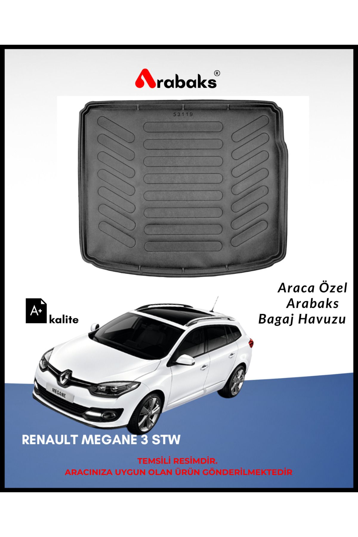 Arabaks Renault Megane 3 STW Bagaj Havuzu (A+ Kalite)