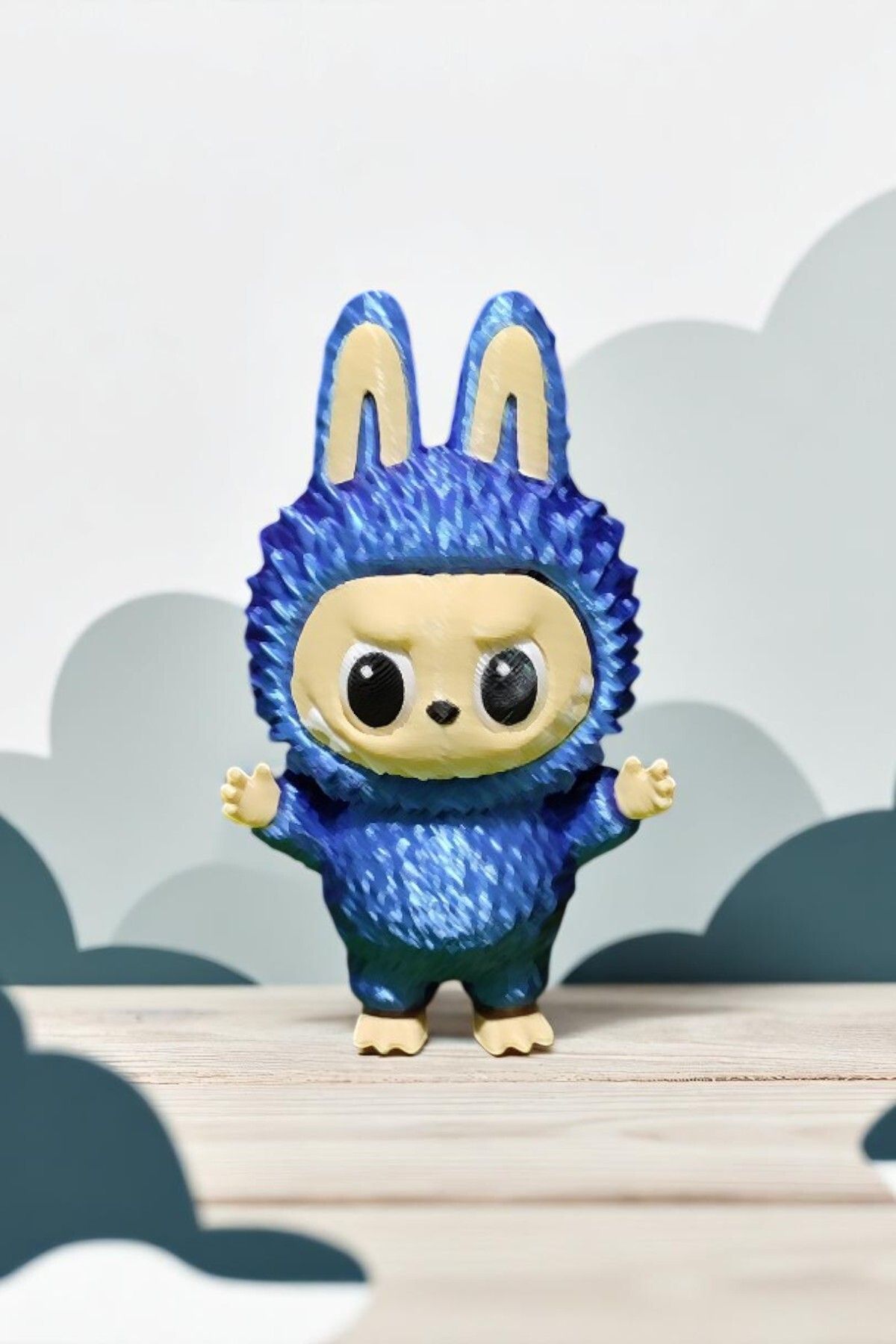 Vaiflagy Store Labubu Renk Geçişli (Mor ve Mavi) Figür 10 cm Plastik - Hediyelik Dekorasyon