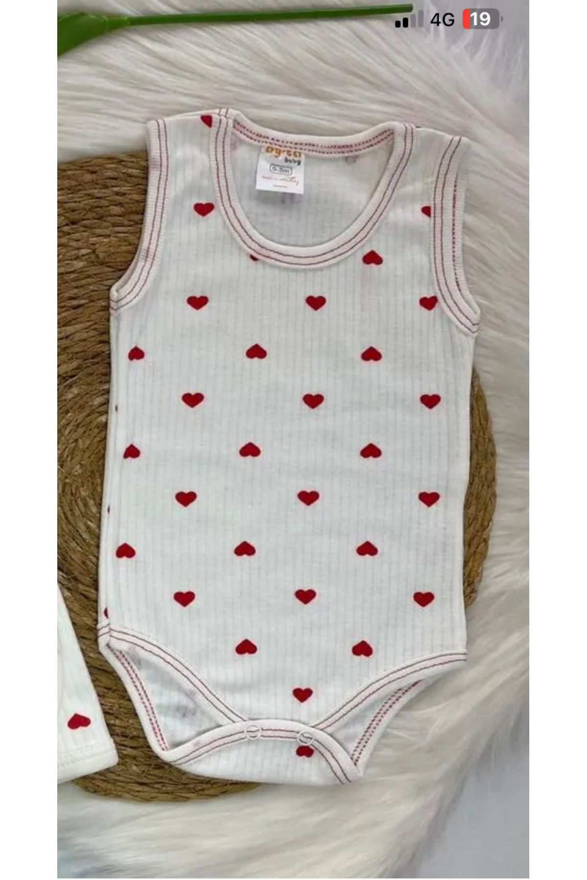 minella kids MİNELLA KİDS Çıtçıtlı Badi kalpli desenli pamuk lu