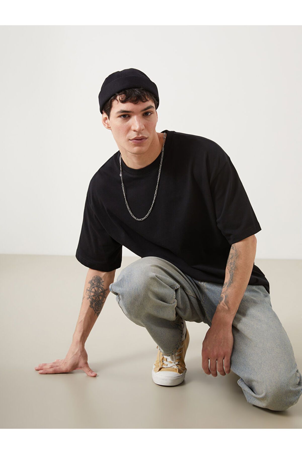 LC Waikiki-New Season Crew Neck Βαμβακερό Ανδρικό Tisort - W50161Z8 2