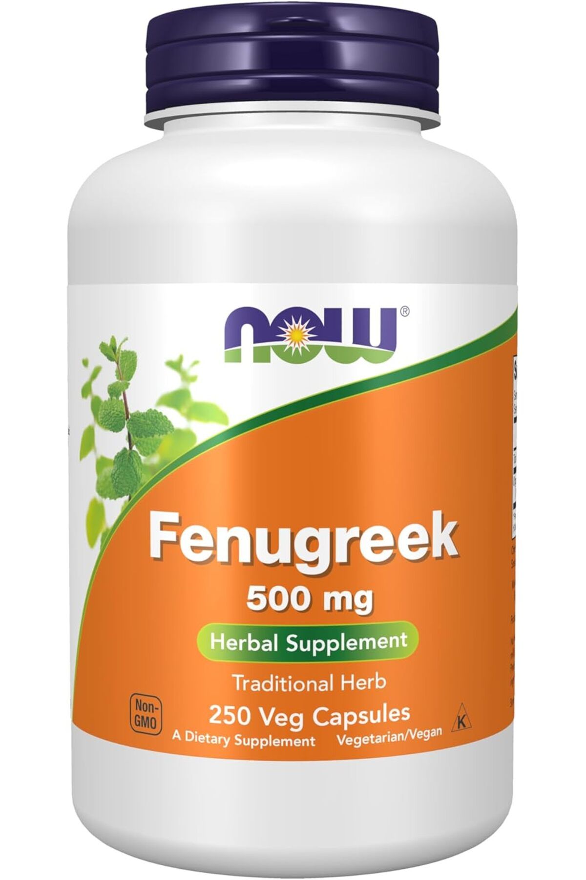 Now Organic Fenugreek Çemen tozu ekstrat (Trigonella foenum-graecum) 500 mg 250 Veg Capsules