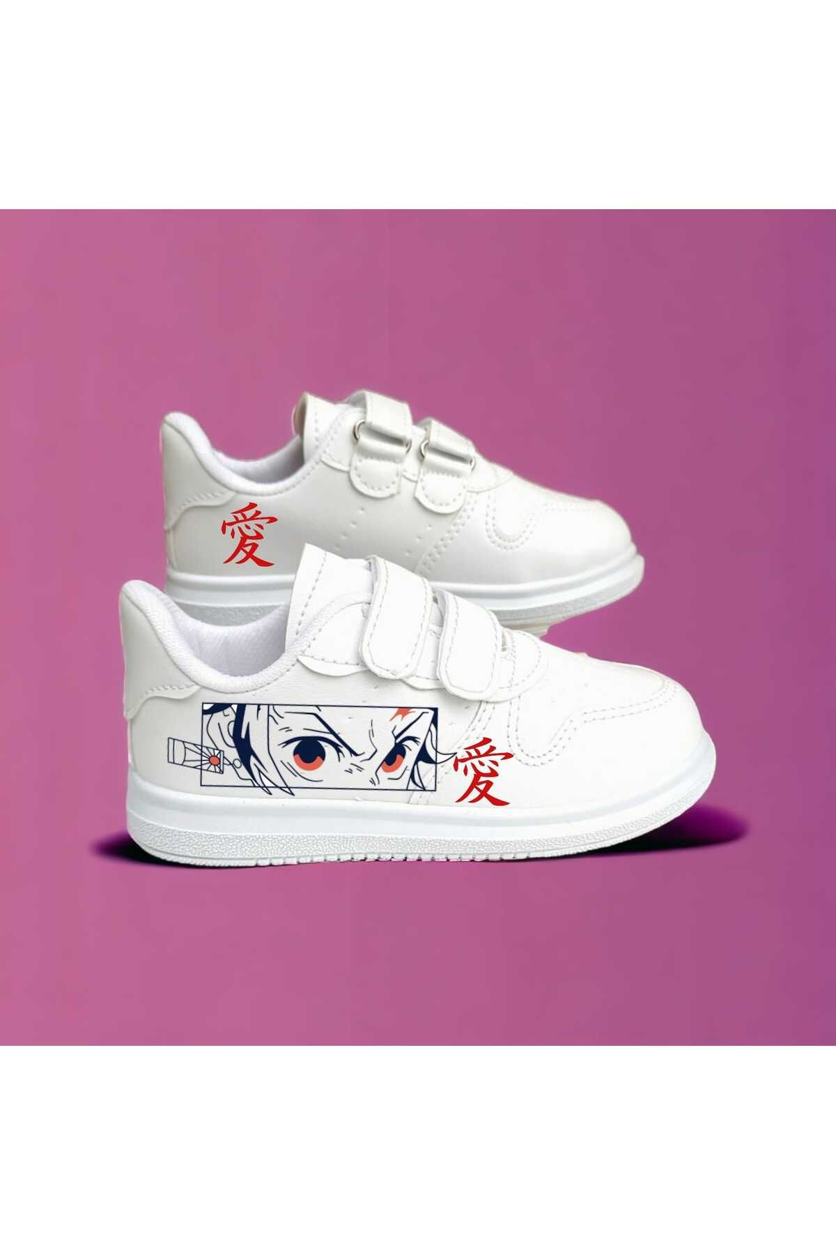 bhk desing Küpeli anime baskılı çocuk spor ayakkabı sneaker