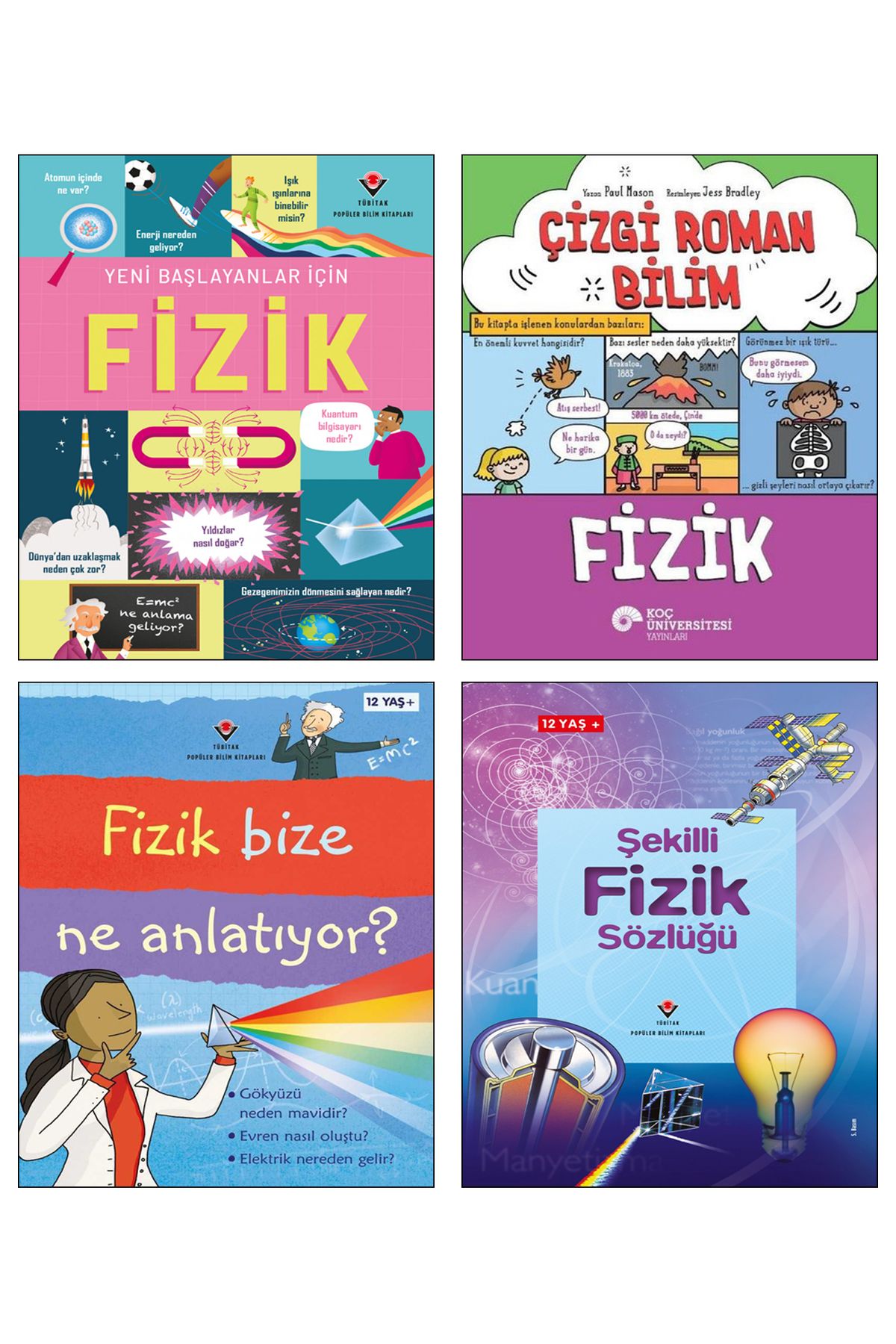 Tübitak Yayınları Yeni Başlayanlar için Fizik Çizgi Roman Bilim Fizik Bize Ne Anlatıyor? Şekilli Fizik Sözlüğü 4lü