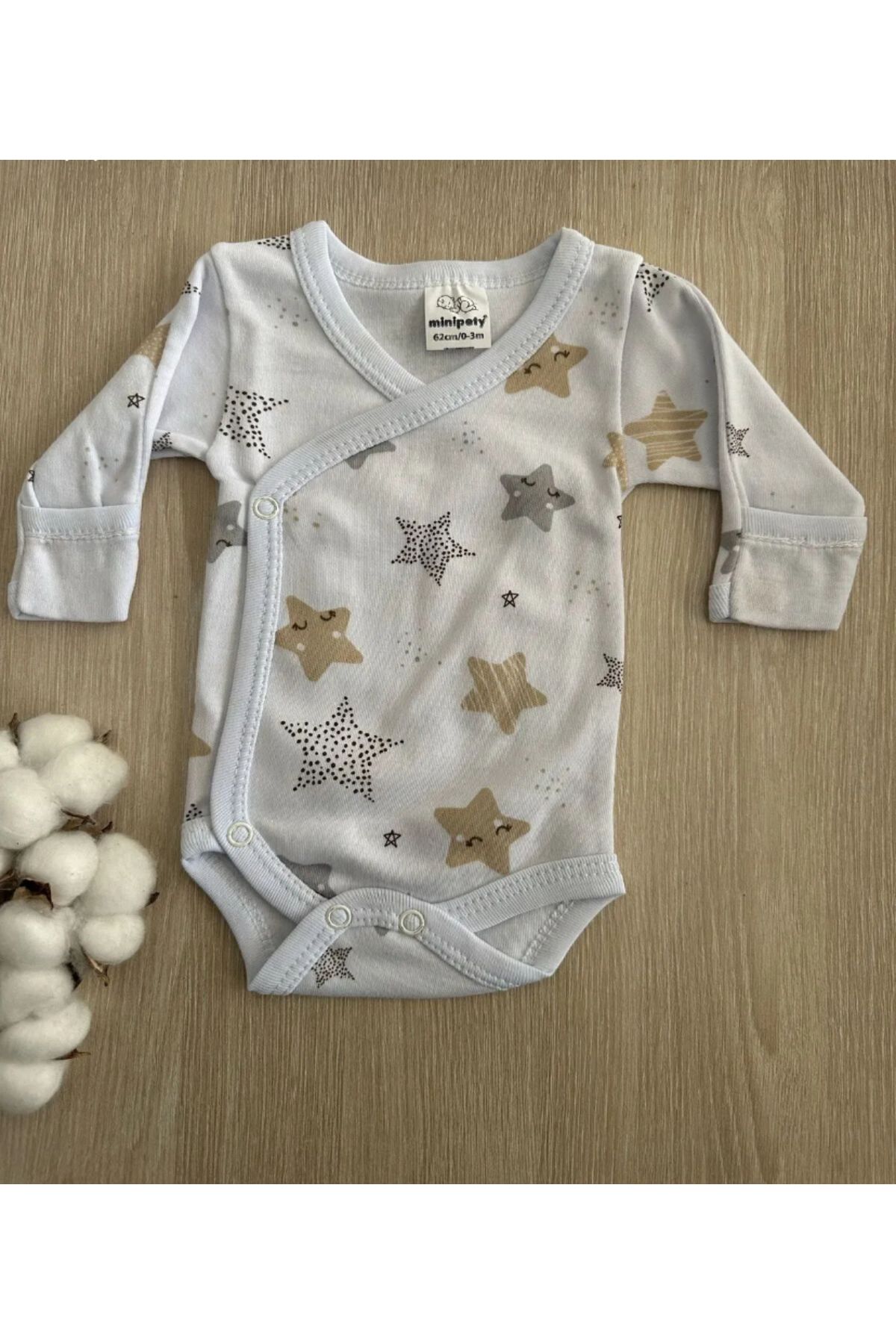 minella kids MİNELLA KİDS Pamuklu Kendinden Eldivenli Badi