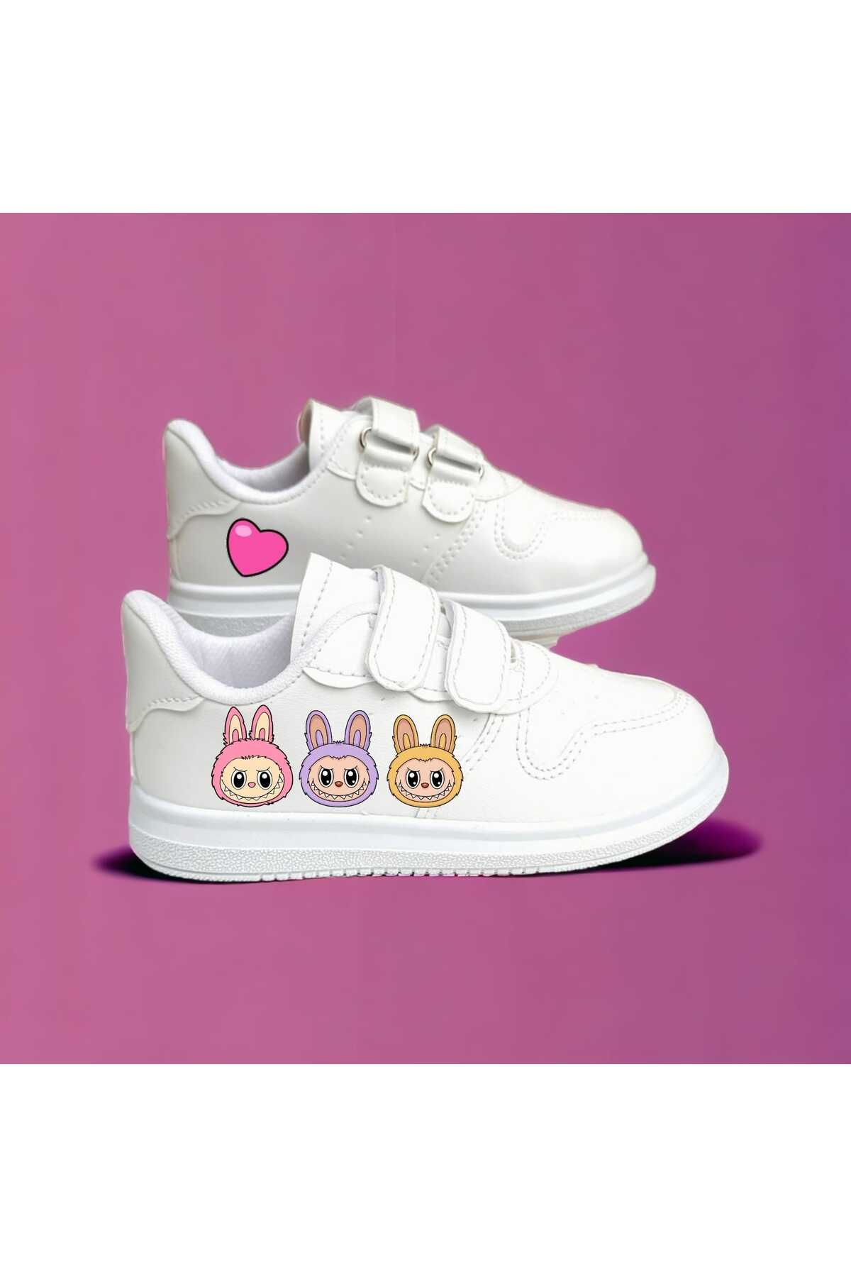 bhk desing Uzun kulaklı labibu baskılı çocuk spor ayakkabı sneaker
