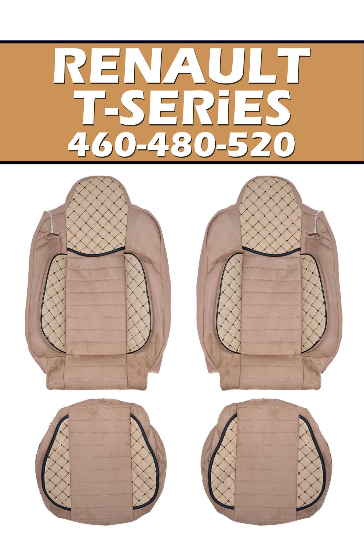 VIPTIRSHOP RENAULT T-SERİES 460-480-520 (2014-2025) DERİ SÜET ORTAPEDİK KOLTUK KILIFI