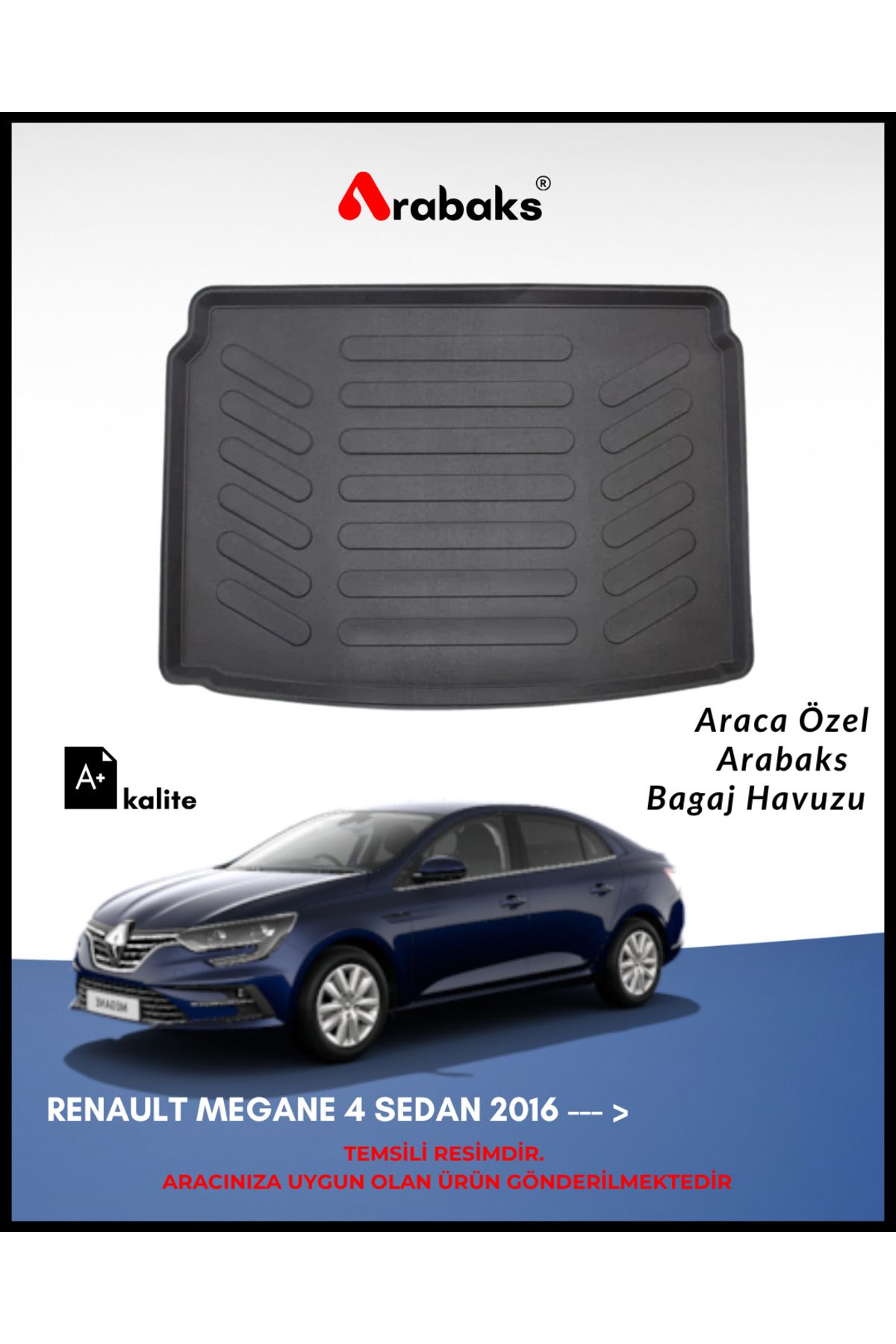 Arabaks Renault Megane 4 Sedan 2016 Sonrası Bagaj Havuzu (A+ Kalite)