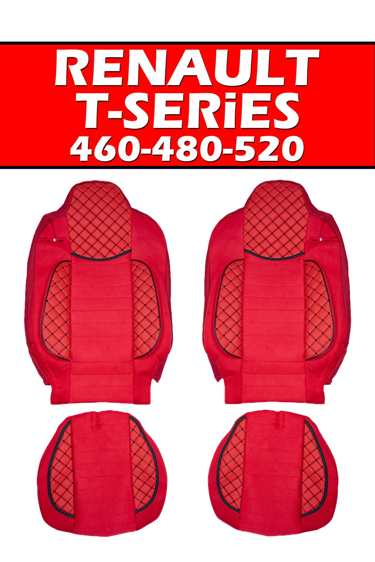 VIPTIRSHOP RENAULT T-SERİES 460-480-520 (2014-2025) DERİ SÜET ORTAPEDİK KOLTUK KILIFI