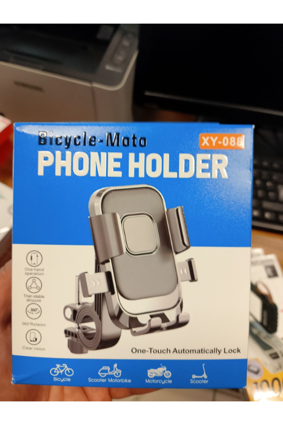 Aydoganticaret44 Xy 089 Siyah Evrensel 360° Dönen bisiklet motosiklet Telefon Tutucusu