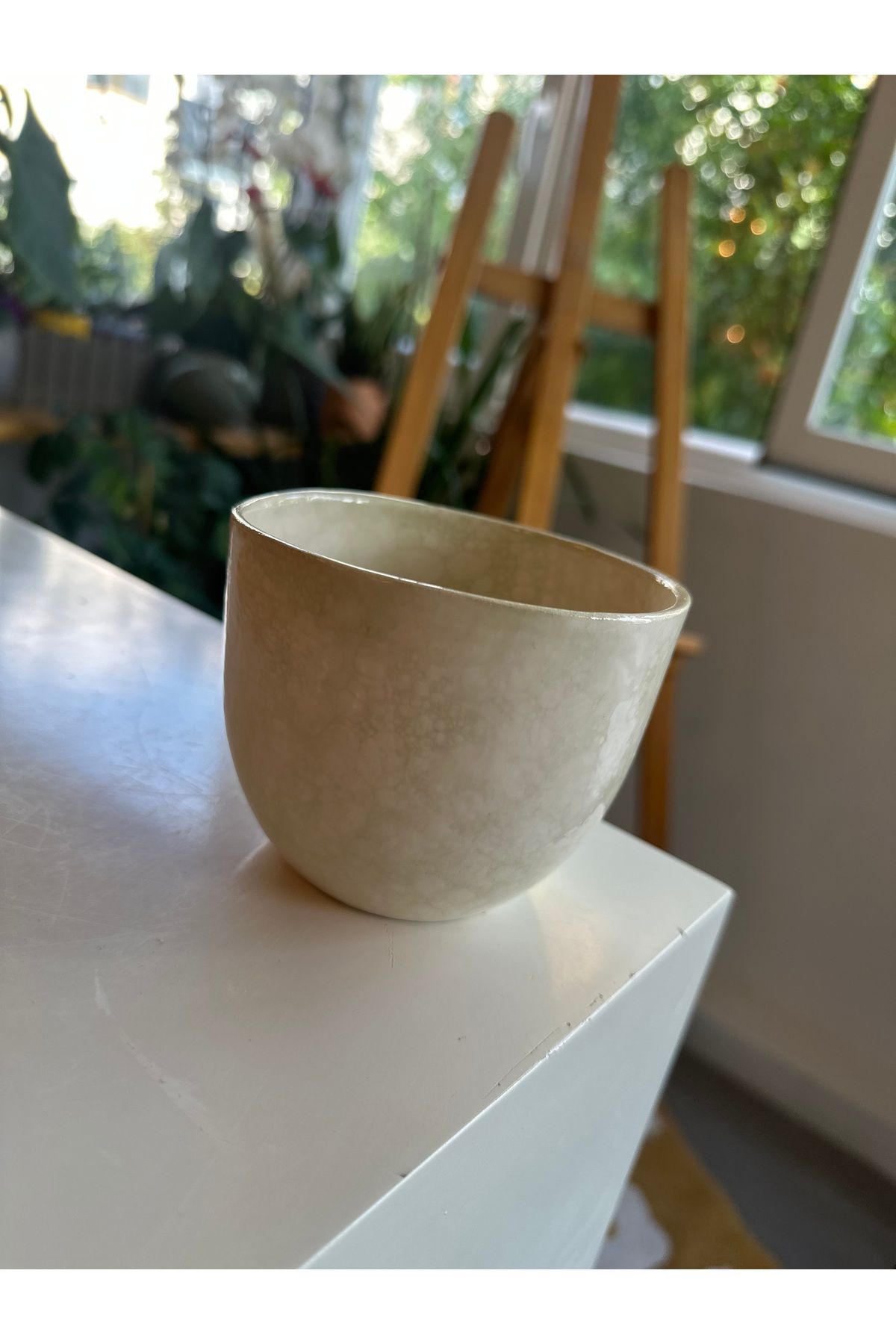 Vaveyla Sanat El Yapımı Bubble Glaze Seramik Kase – Granola, Çorba, Noodle ve Saksı Kullanımına Uygun