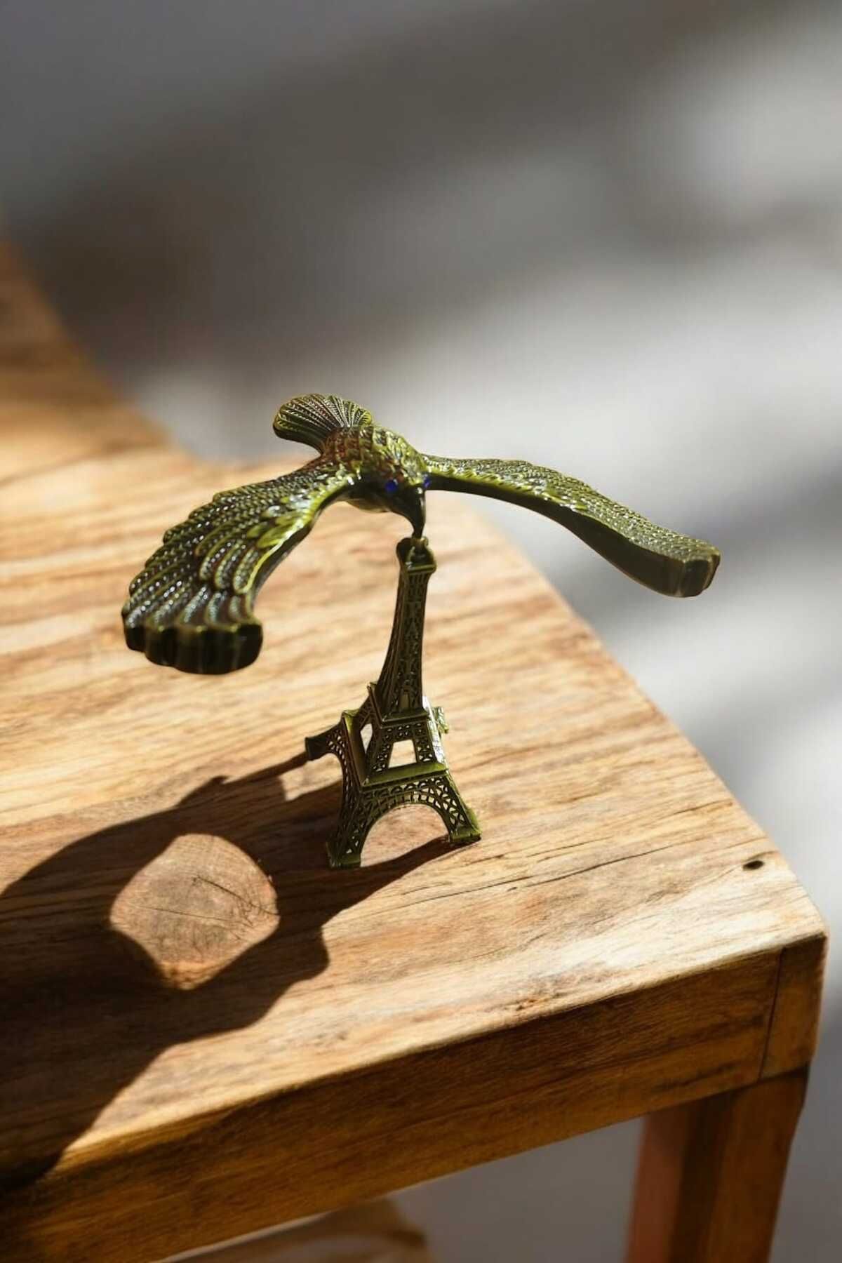 Saatistan Haki metal Eiffel Kulesi denge kuşu dekoratif obje
