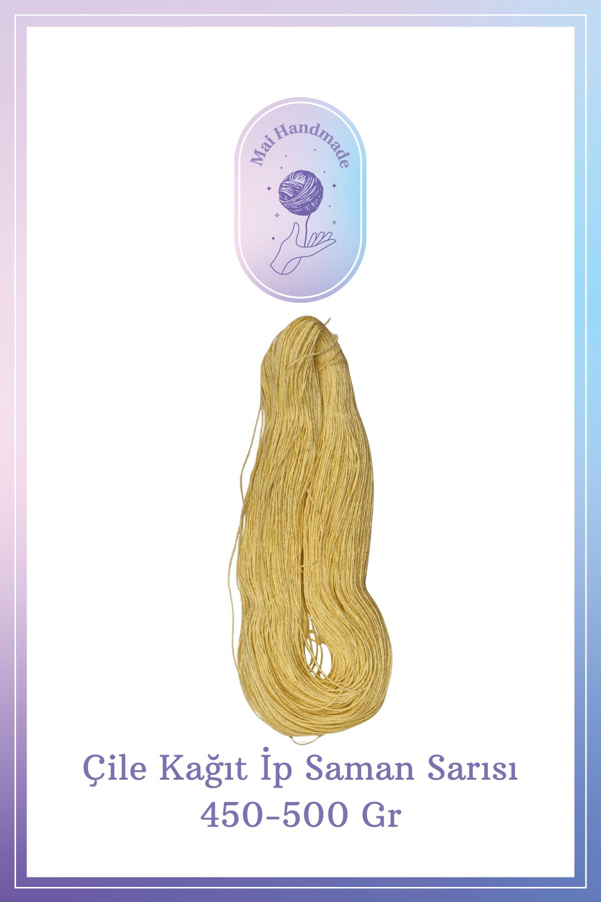Mai Handmade Hobby ve Örgü Evi Doğal Kağıt İp El Yapımı Dekoratif Örgü ve Paketleme İpi El Sanatları ve Hediye Paketleme 450-500Gr