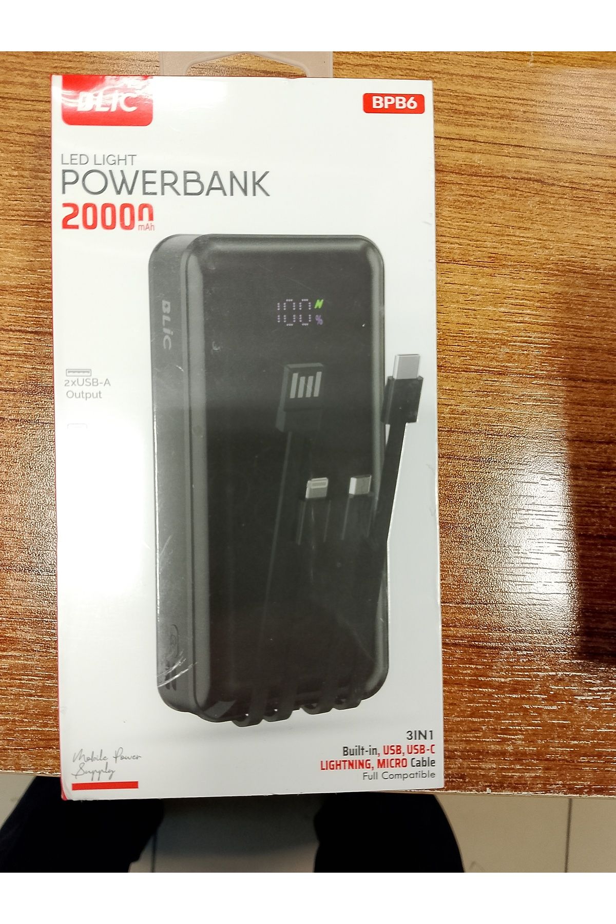Aydoganticaret44 Bpb06 20.000 Mah 3 in 1 Plus Dijital Göstergeli Dahili Çoklu Kablolu Taşınabilir Şarj Cihazı