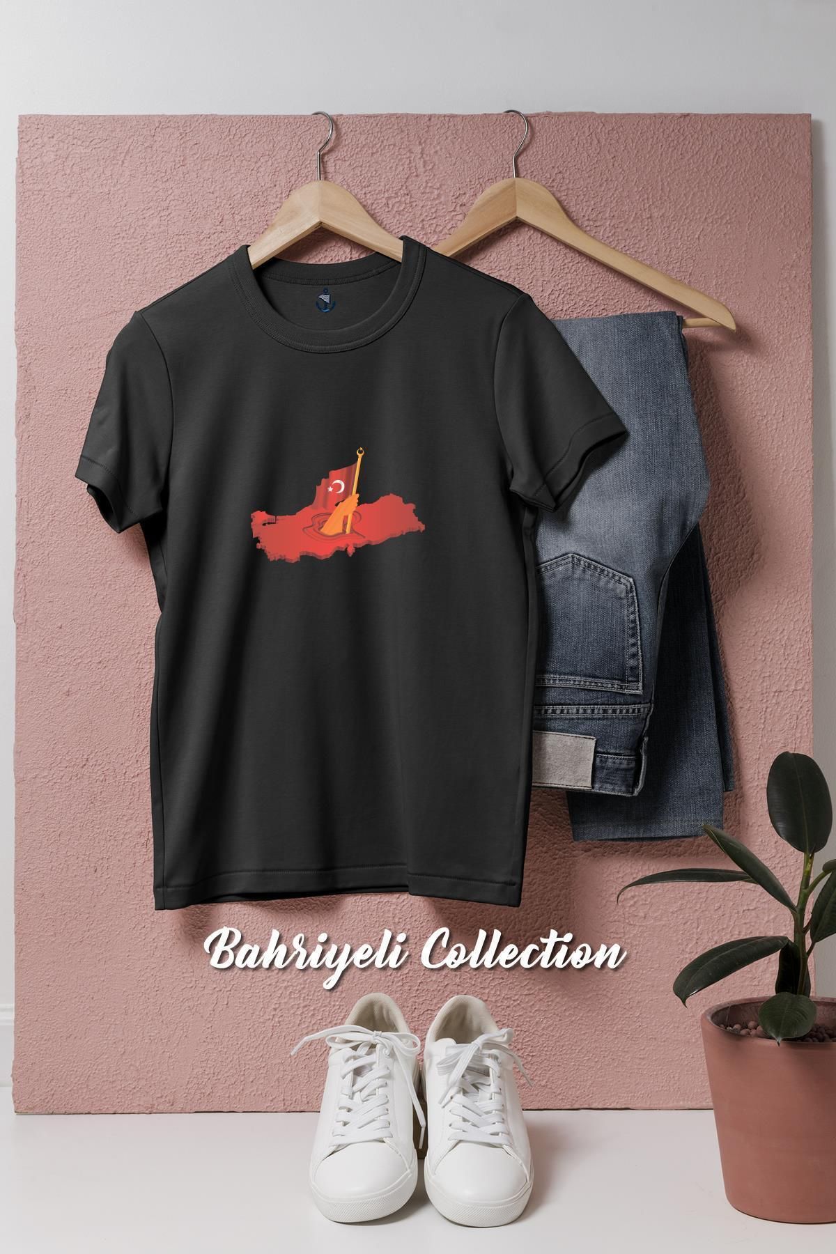bahriyeli.jpeg Oversize Türkiye Haritası Vektorel Tasarımlı Unisex T-Shirt