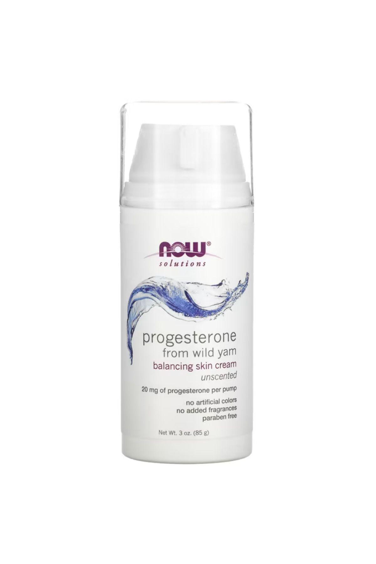 Now Foods , Solutions, Progesteronee, from Wild Yam, Balancing Skin Cream, Unscented, 20 mg, 3 oz (85 g)