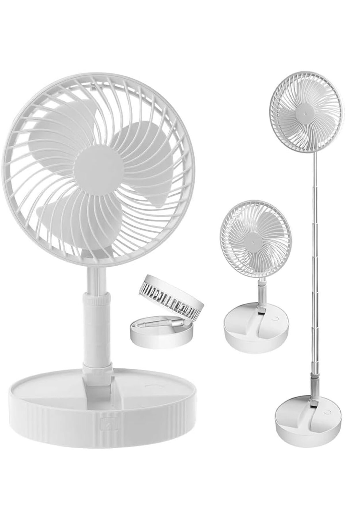 STOREMAX lvnmblya 4 Modlu Şarjlı Katlanabilir Yükseltilebilir Taşınabilir Teleskopik Fan Vantilatör Ön