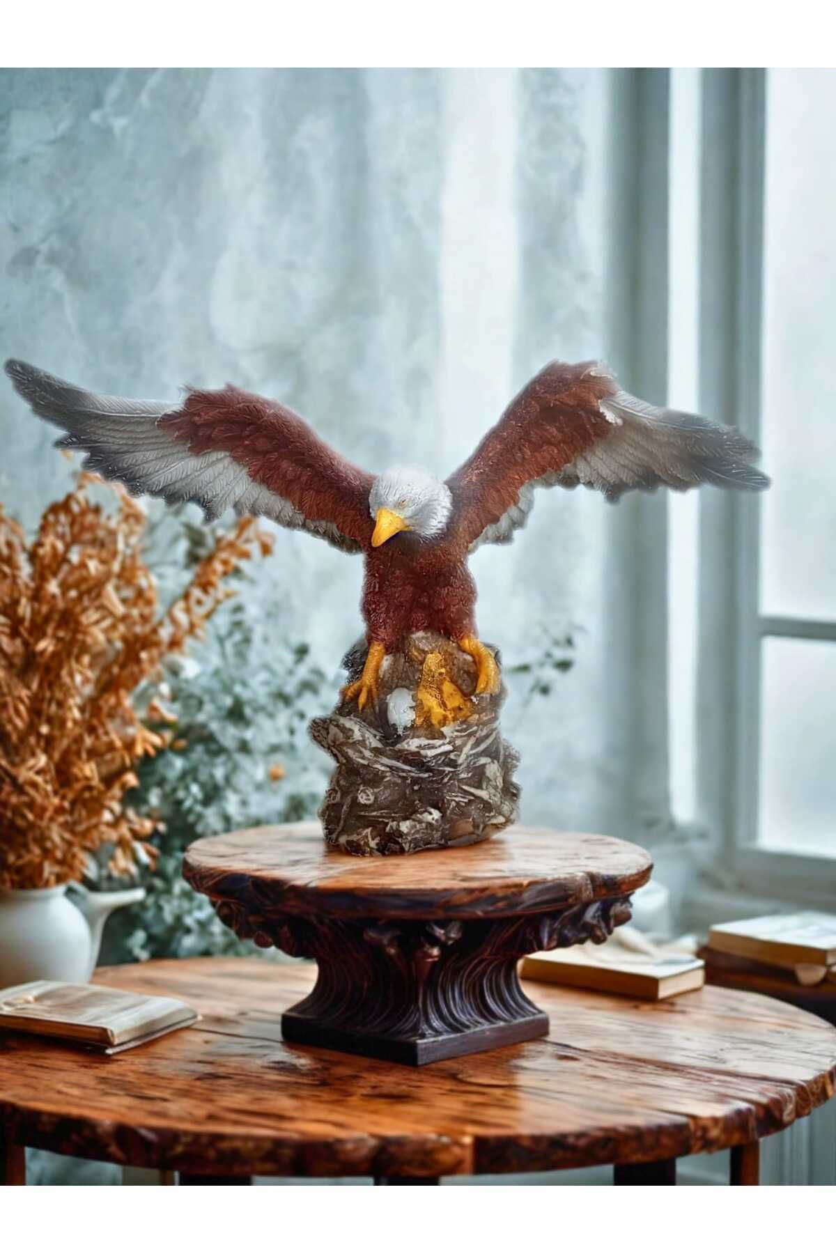 Saatistan Renkli polyester kartal biblo, dekoratif heykel, 40 cm, canlı renkler