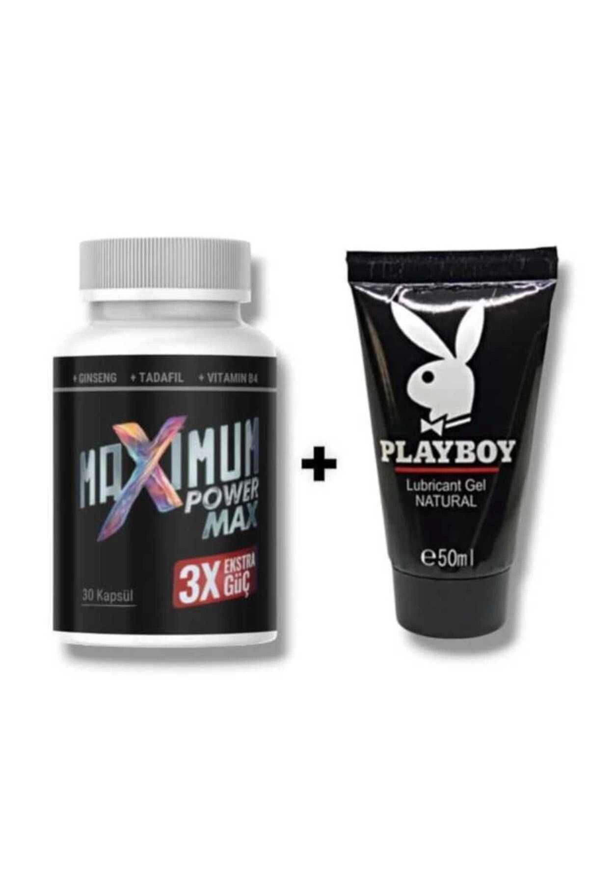 feifei Maximum Power Max 3X Erkek Performansı Arttıran 30'lu + Playboy Kayganlaştırıcı Jel 50 ml