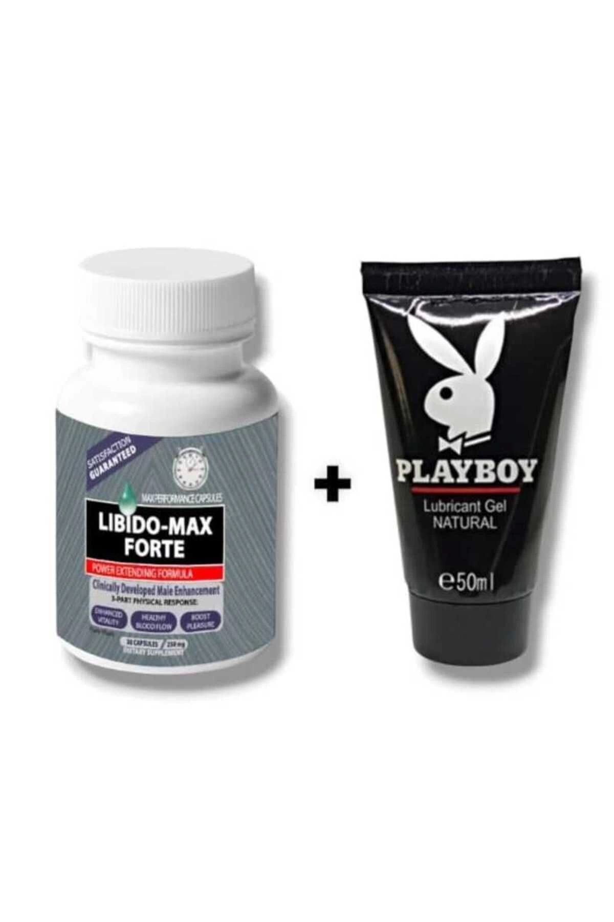 Silahlı Tower Libido-Max Forte Gec1ktirici Sertleştiric1 30'lu + Playboy Kayganlaştırıcı Jel 50 ml