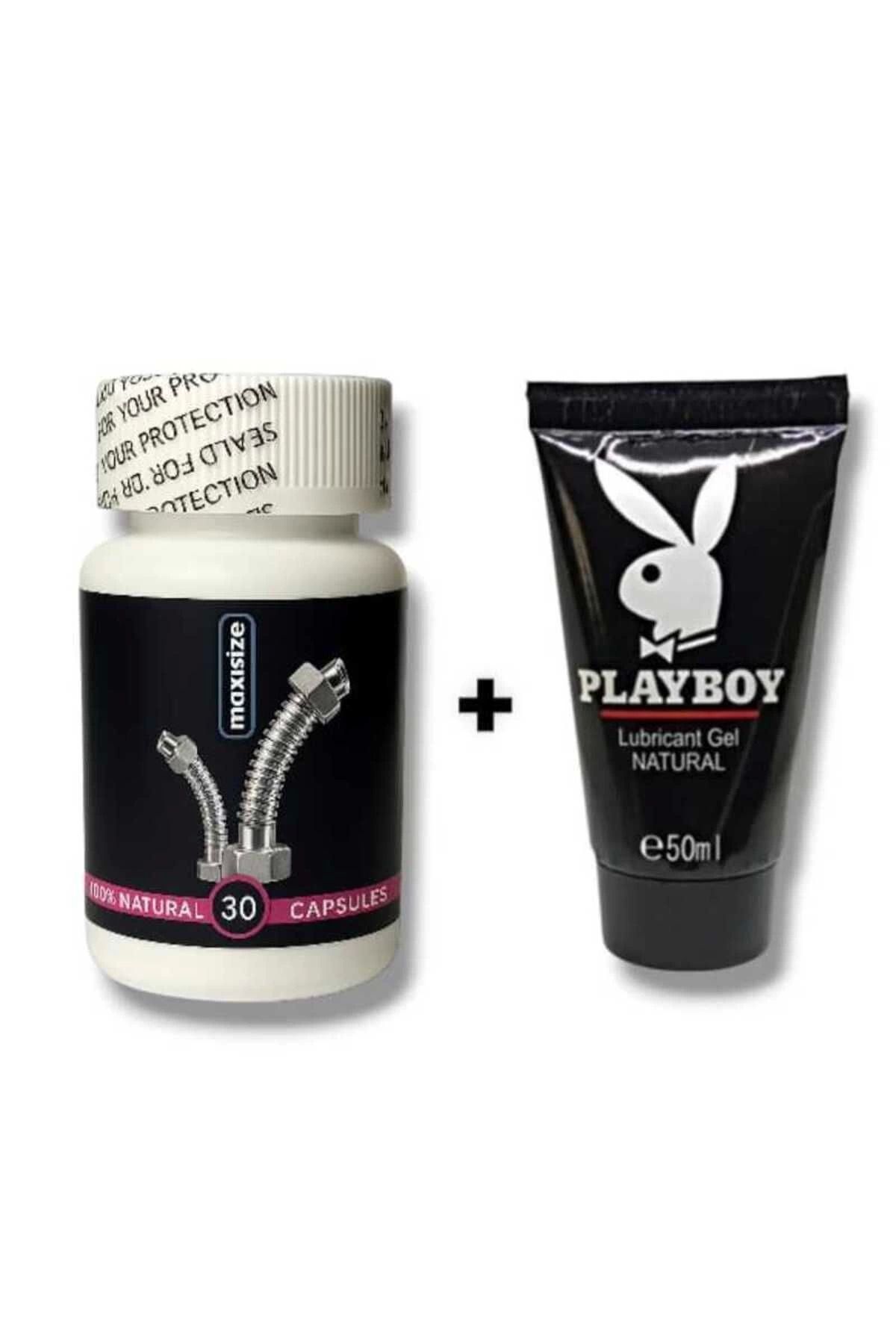 Silahlı Tower Maxisize Erkeklere Özel Sertleştiricili Performans Takviyesi 30'lu + Playboy Kayganlaştırıcı 50 ml