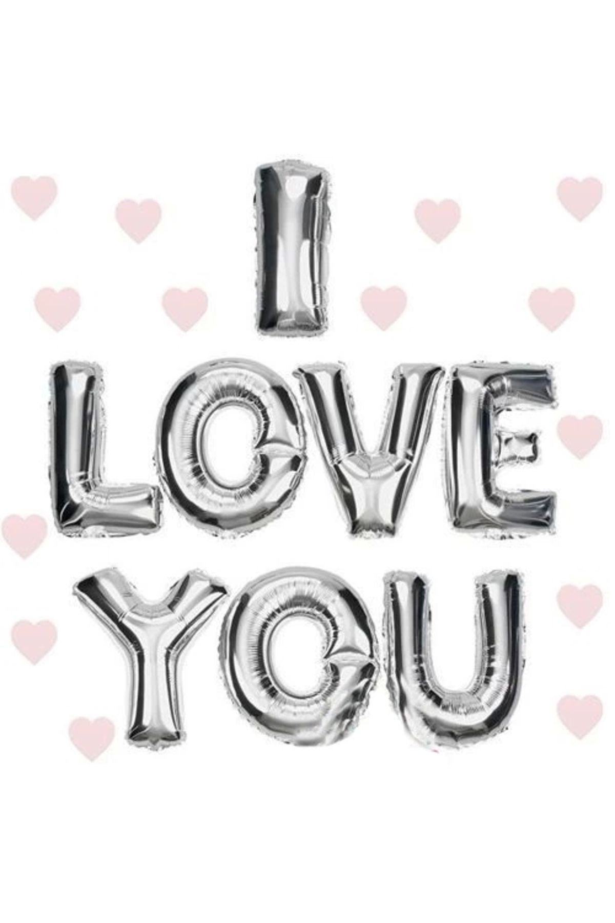 shopwave I Love You Folyo Balon Gümüş Renk 35 Cm