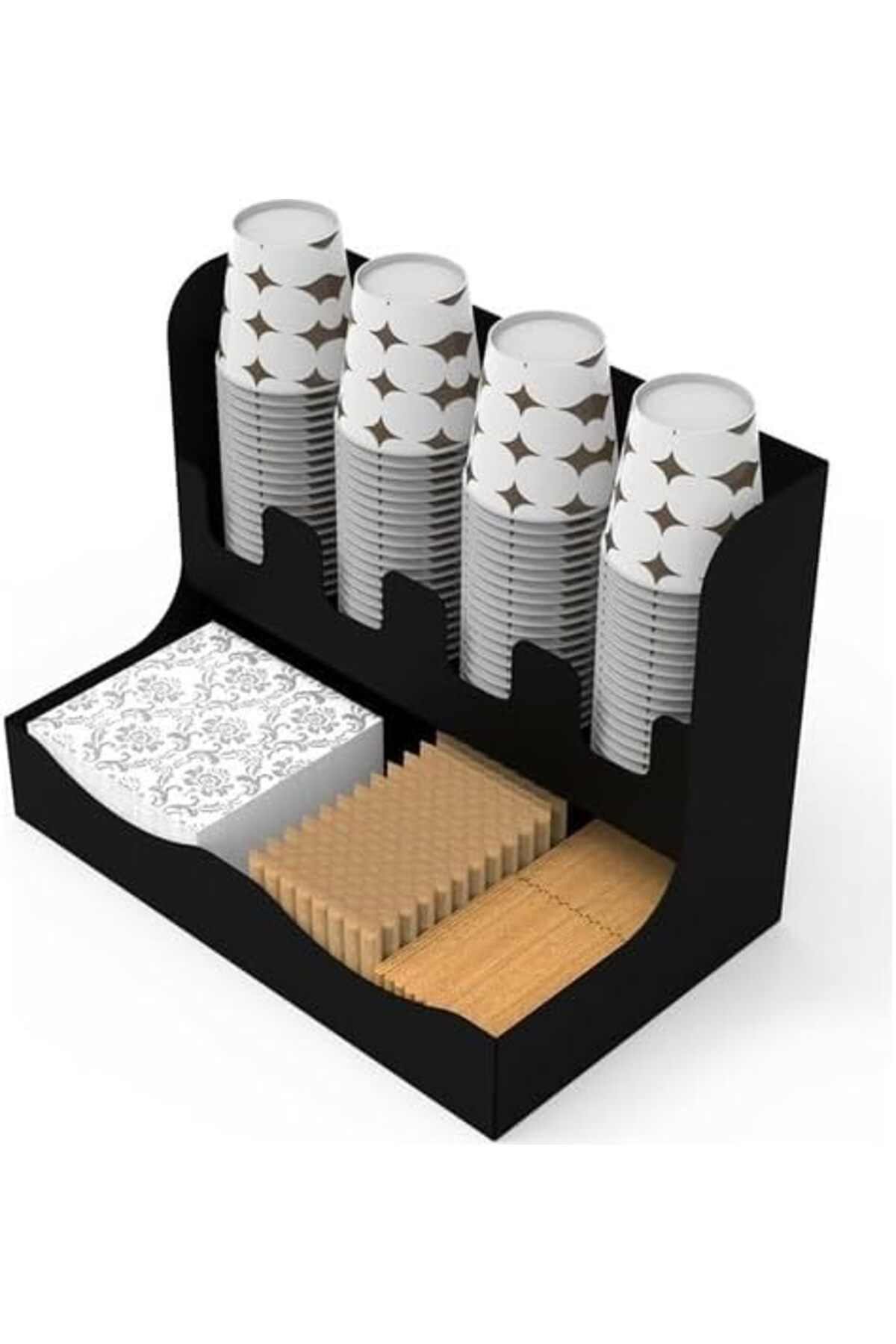STOREMAX Karton Bardaklık Karton Bardak Standı Bardak Şeker Karıştırıcı Organizer Raf
