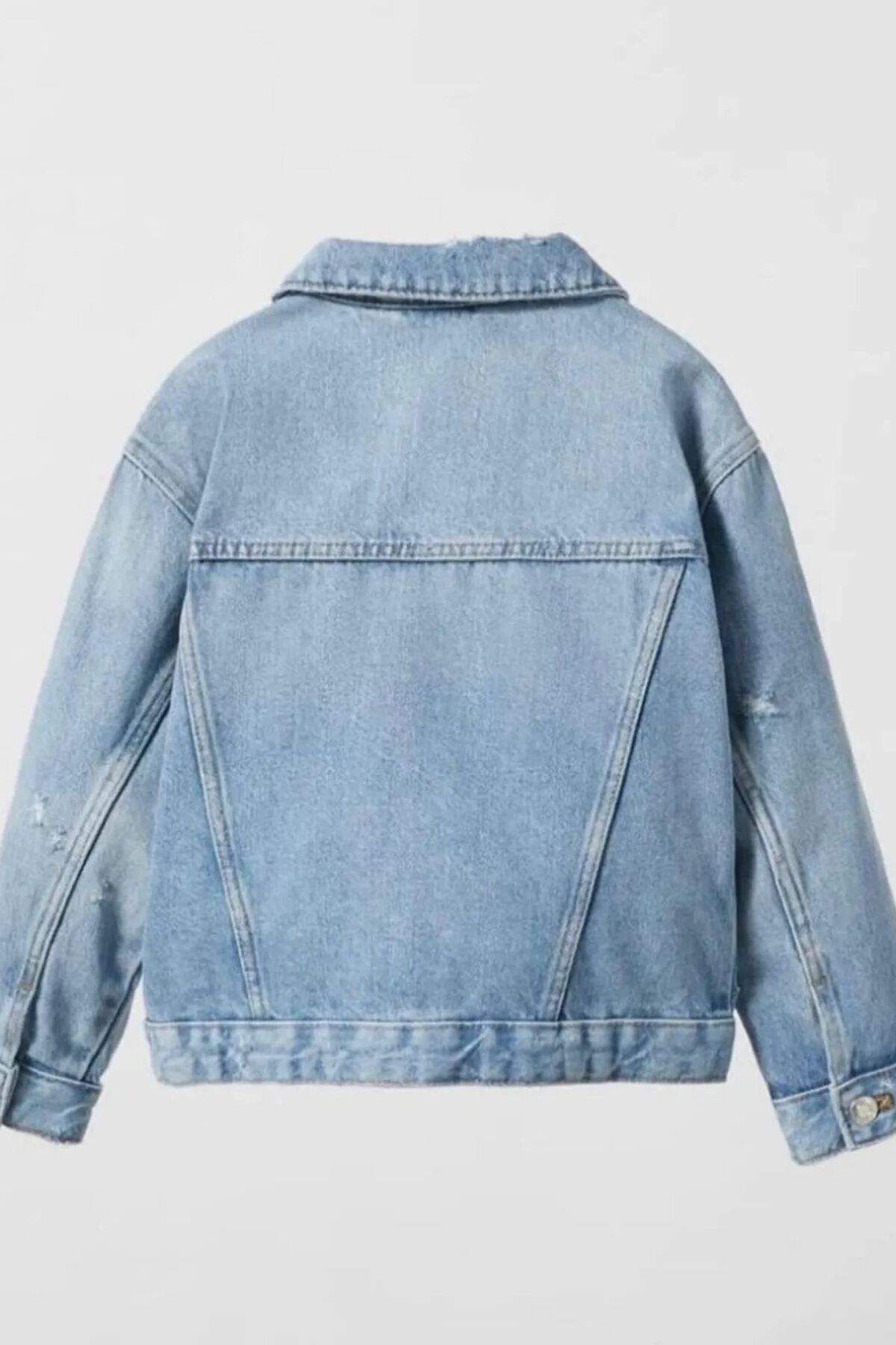 lumo bella kids  Çocuk Unisex Mavi Kot Ceket - Görsel 3