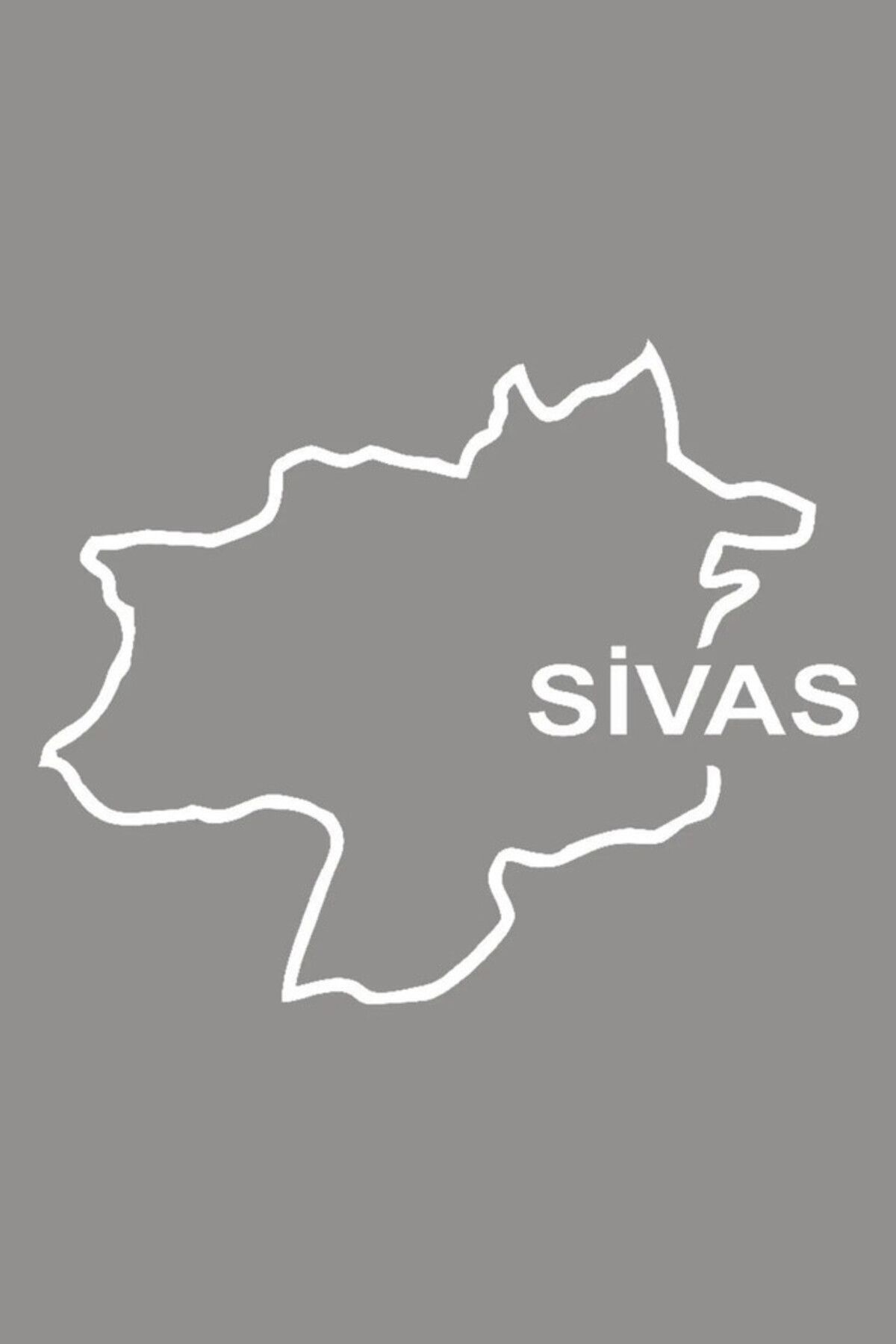 TSC Sivas Haritası Araç oto Araba Için Sticker Yapıştırma 20CM Beyaz Renk