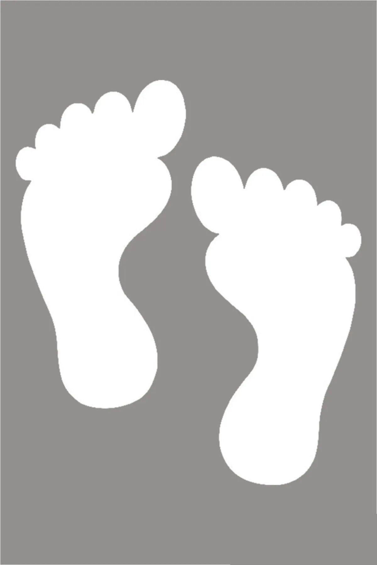 TSC Bir Çift Ayak Izi Süsleme Oto Modifiye Araba Sticker 15cm Beyaz