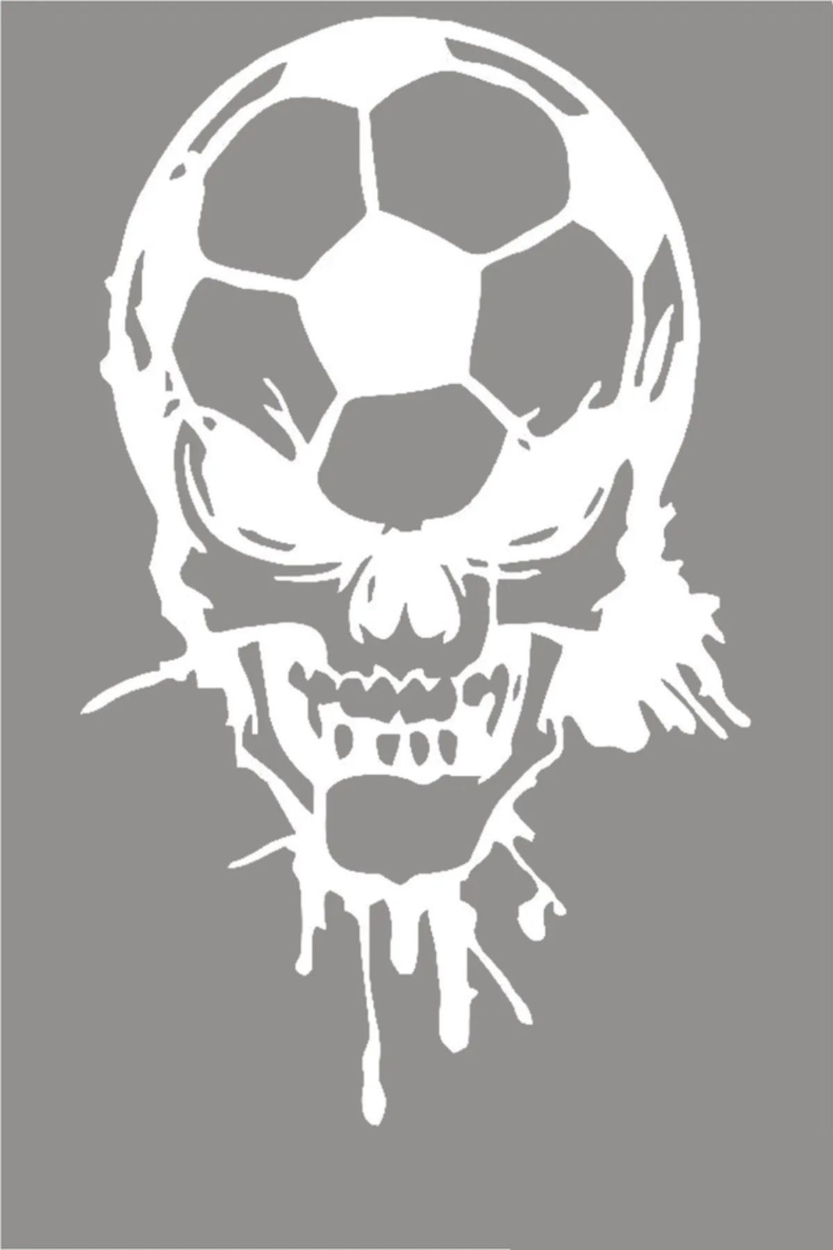 TSC Futbol Topu Ve Kuru Kafa Araç oto Araba Sticker Yapıştırma 15cm Beyaz