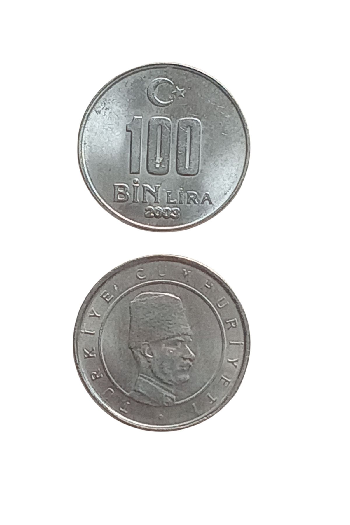 Yediotuz 100 Bin Türk Lirası 2003 Koleksiyon Madeni Para Koleksiyonu Para Eski Hediye Antika