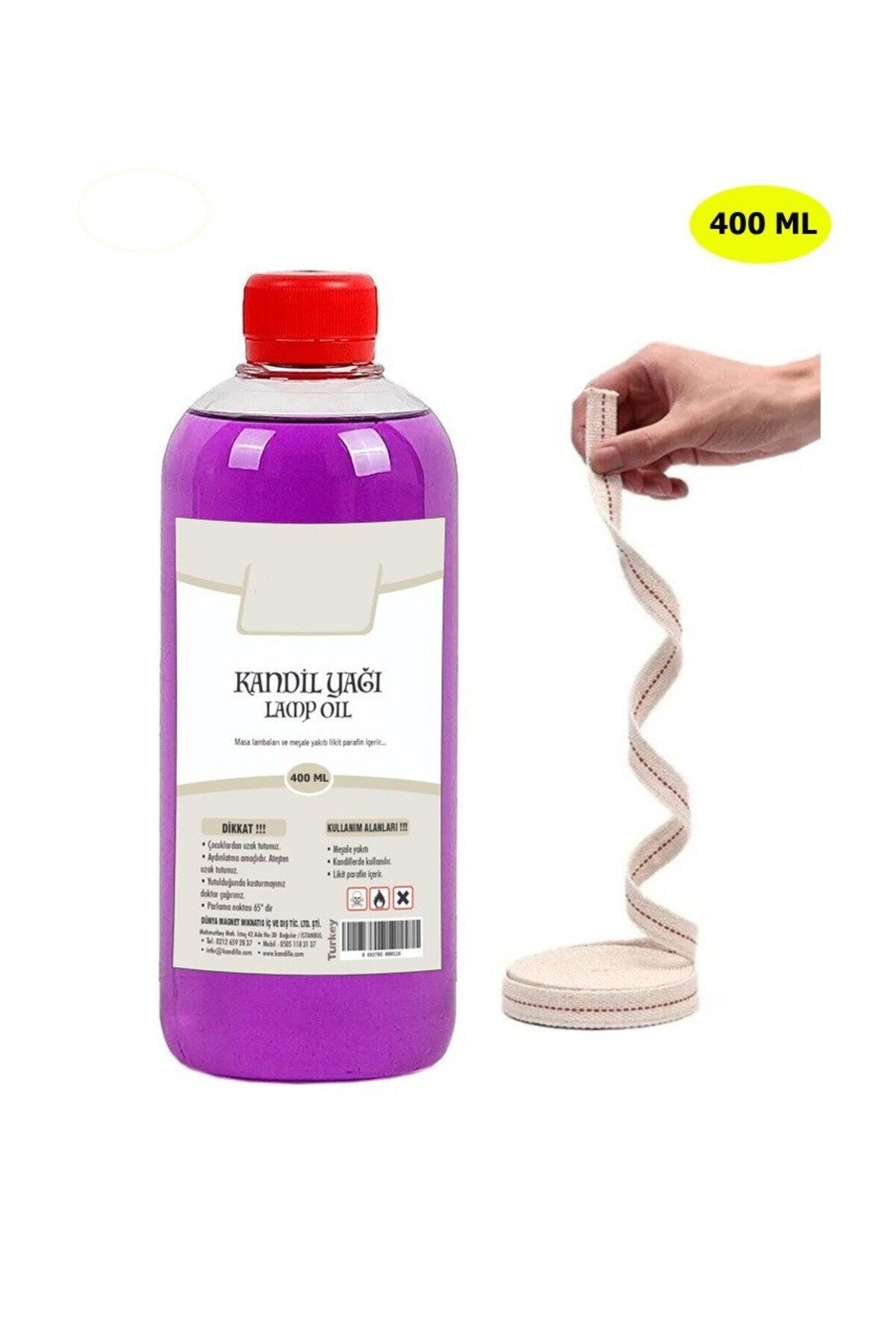 Saatistan Mor Kandil Yağı İç Mekan 400 Ml + 50cm Fitil, hoş atmosfer yaratır