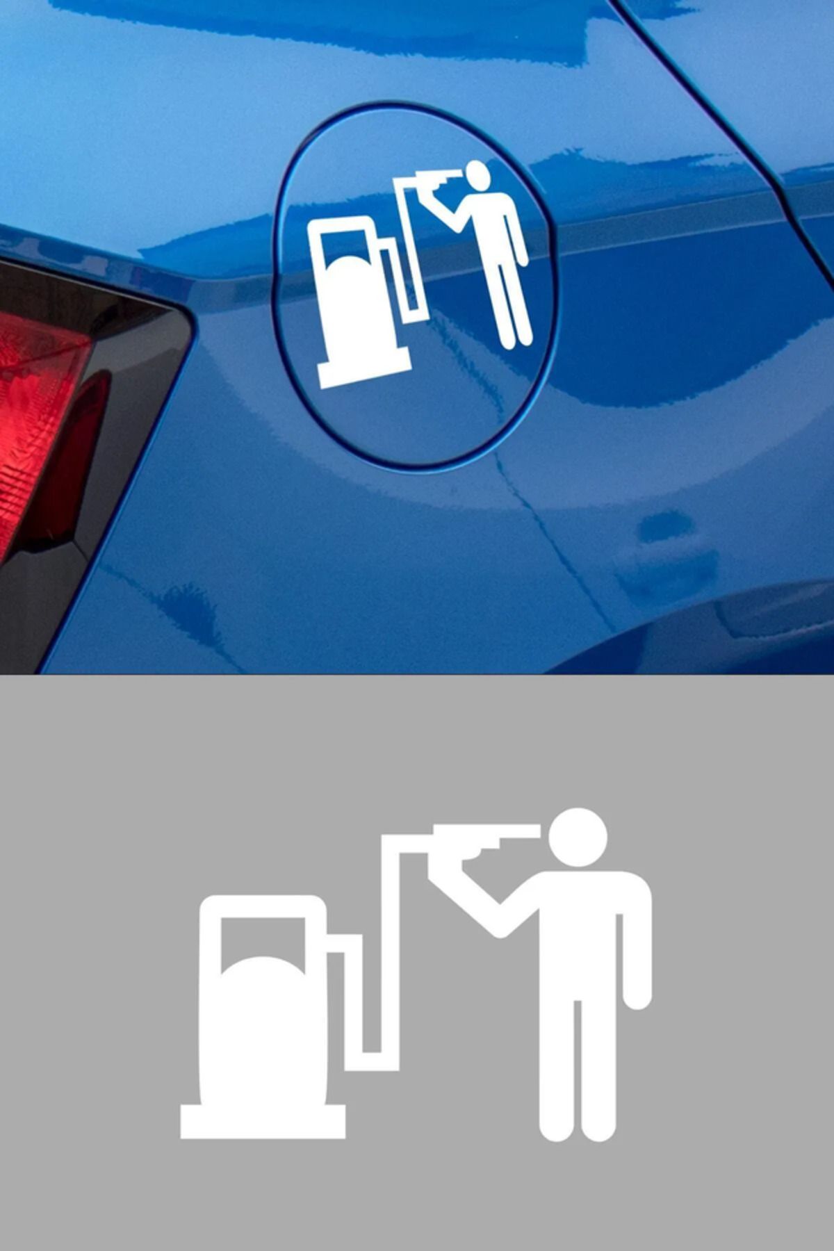 TSC Depo Yakıt Kapağı Oto Sticker Araba Sticker Beyaz Oto Sticker 15cm