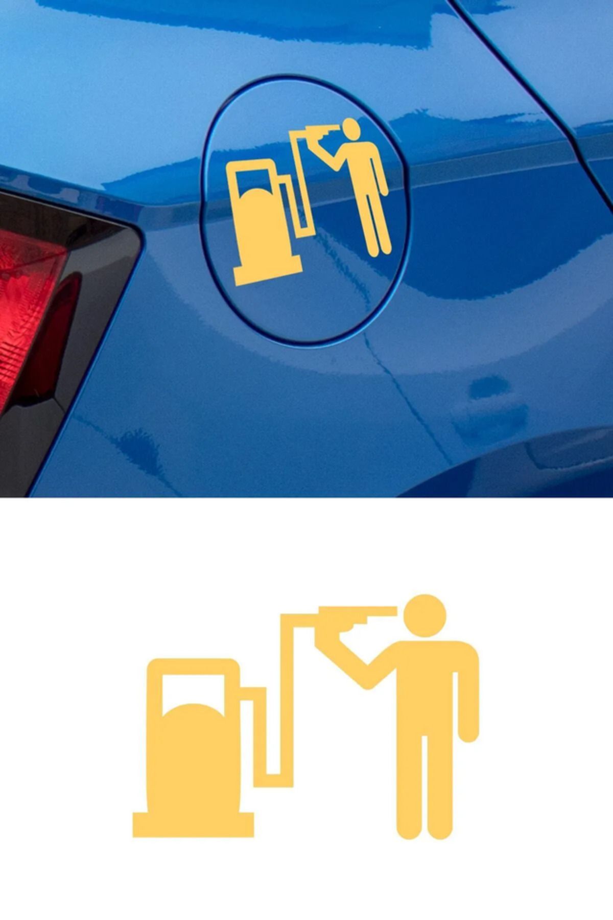 TSC Depo Yakıt Kapağı Oto Sticker Araba Sticker Sarı Oto Sticker 15cm