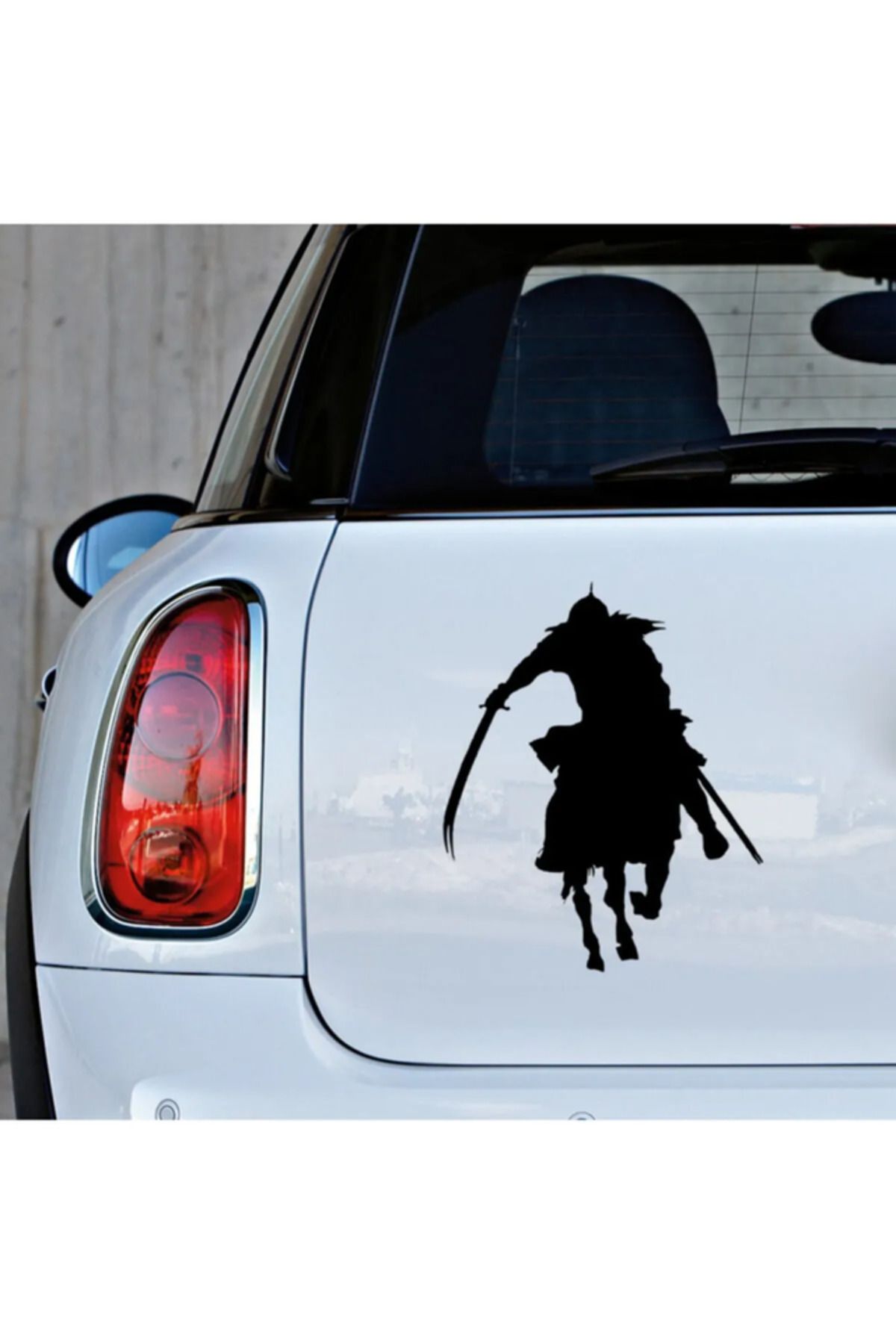 TSC Kılıç Ve At Ile Savaş Cenk Eden Asker Sticker 20cm Sİyah Renk