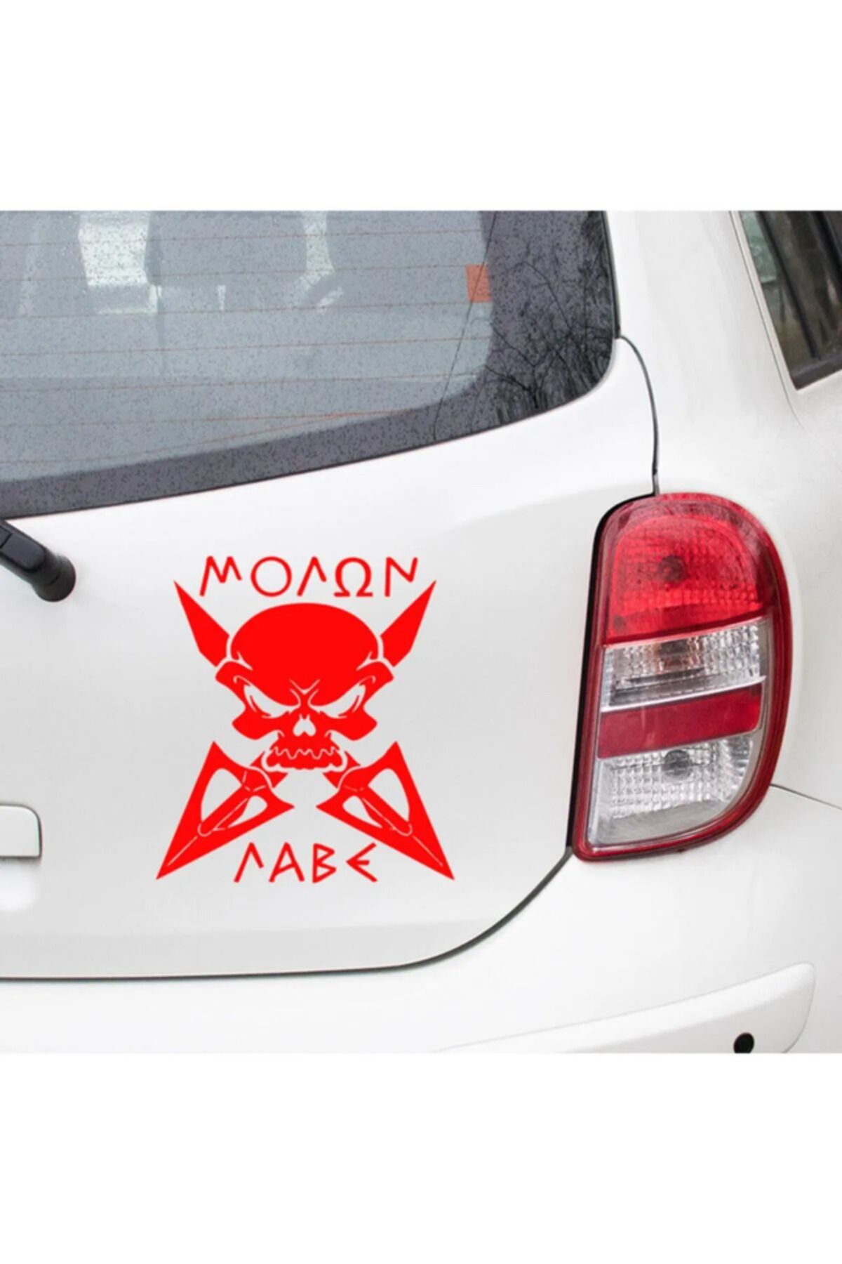 TSC Kılıç Kuru kafa ilginç Sticker Kırmızı Renk Araba Oto etiket 20CM