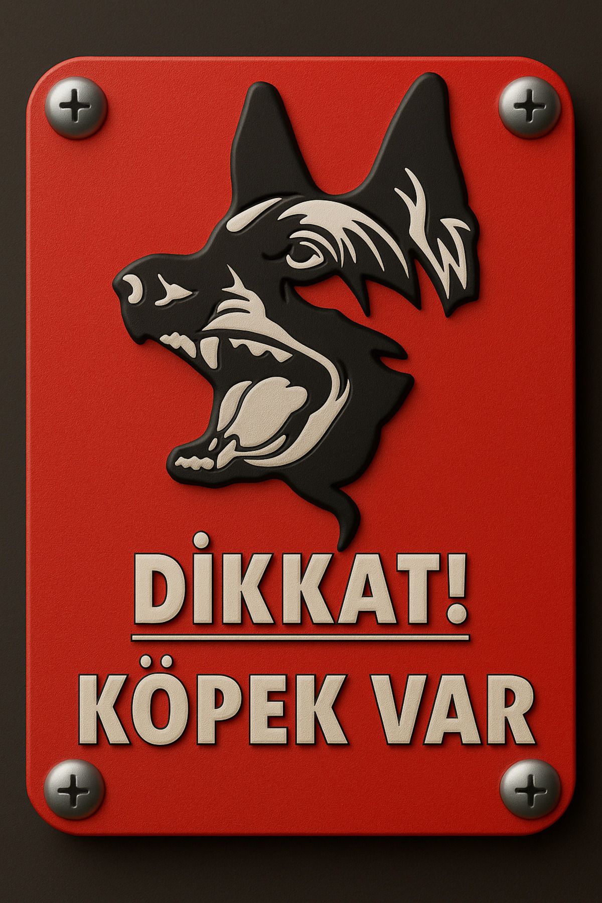 sıradışıhediyem dikkat köpek var METAL uyarı levhası 20x30 cm arkası çift taraflı bantlıdır