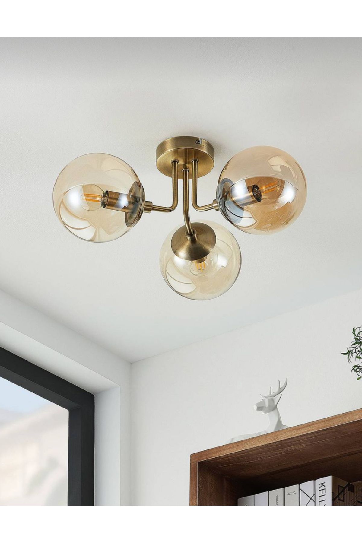 burenze Modern Tasarım Tavana Sıfır Emma Bal Glop Camlı Avize Salon Mutfak Oturma Odası Avize Eskitme Gold