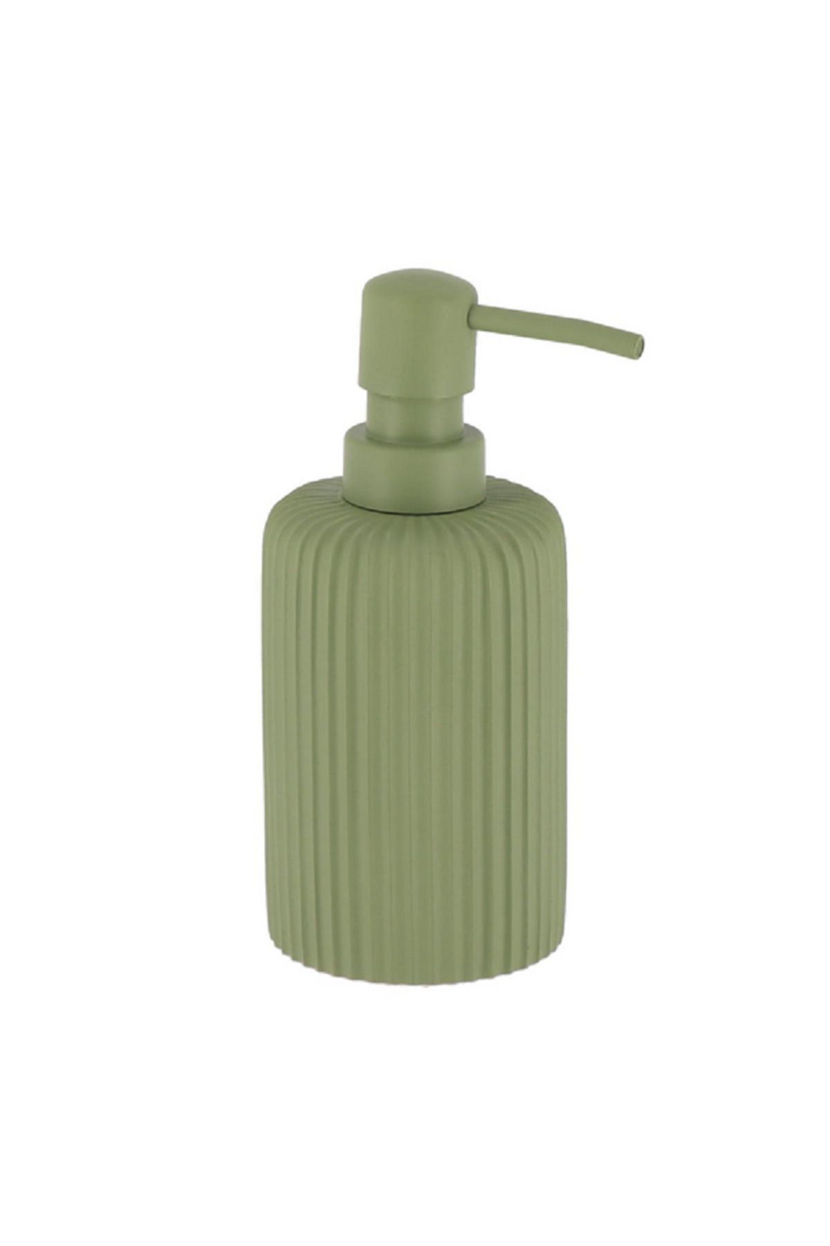 Tendance-Elegant Design Polyresin Round Soap Dispenser Matte Green 230ml 1