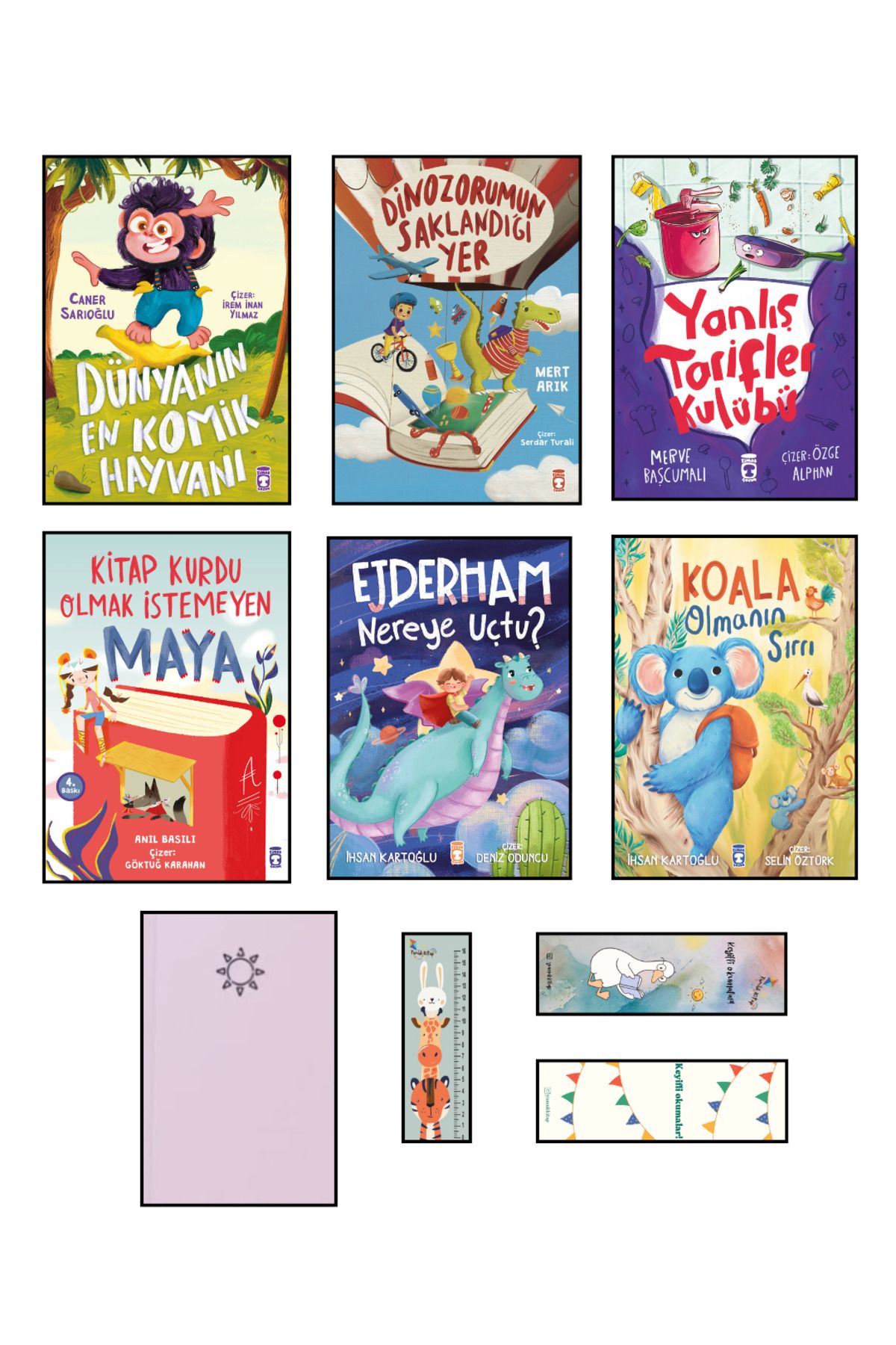 Timaş Çocuk 1. 2. Sınıf Okuma Kitapları 6 Kitap Set Dünyanın En Komik Hayvanı/Koala Olmanın Sırrı/Kitap Kurdu